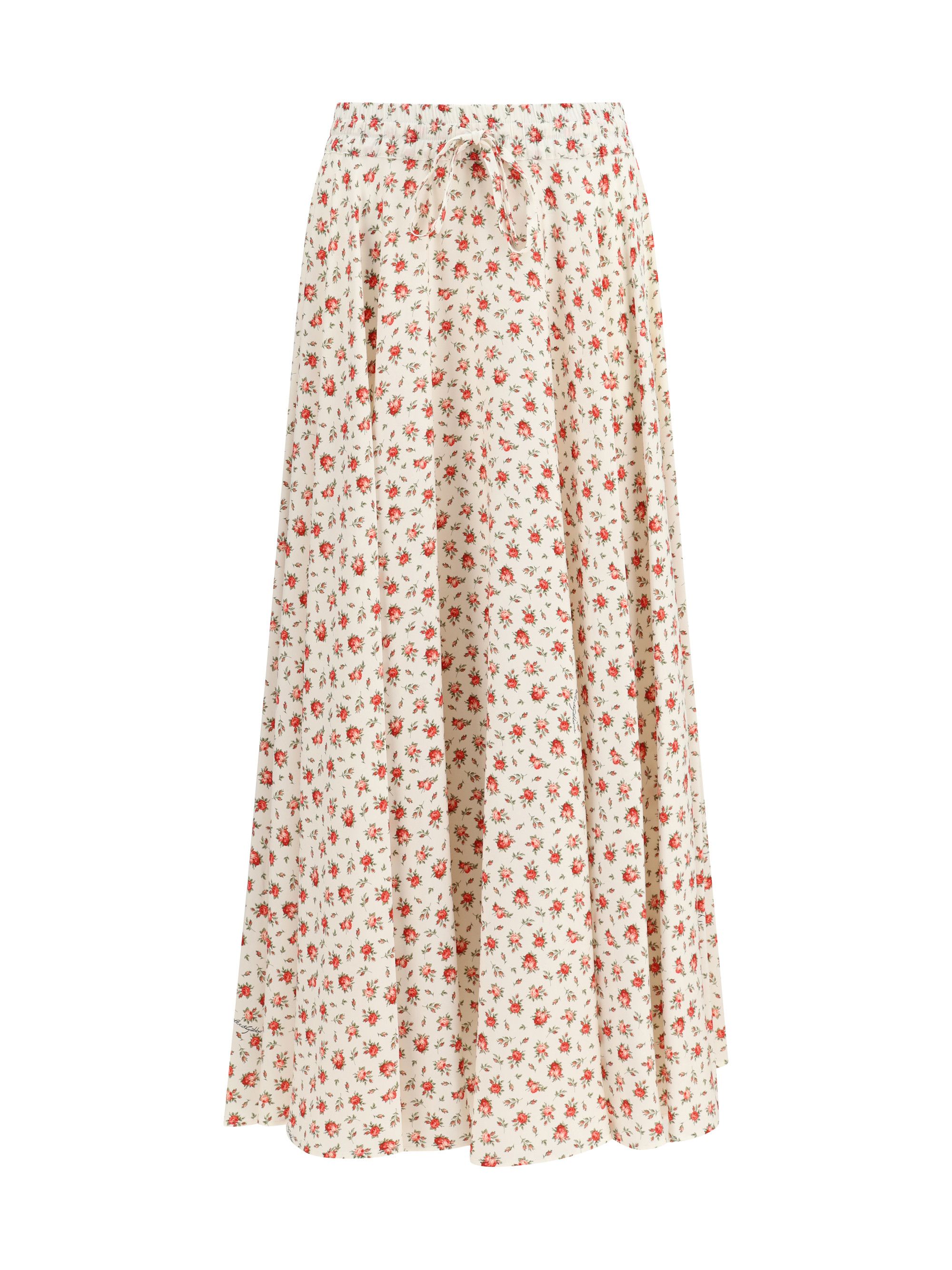 Dolce & Gabbana Floral print drawstring midi Skirt Size 28" / US 6 / IT 42 - 1 Thumbnail