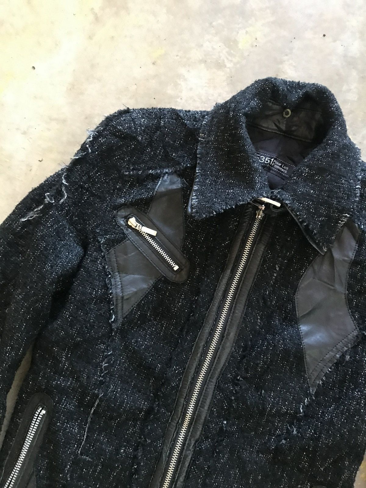 5351 POUR LES FEMMES 00s Patch Work Tweed Jacket Size M / US 6-8 / IT 42-44 - 4 Thumbnail