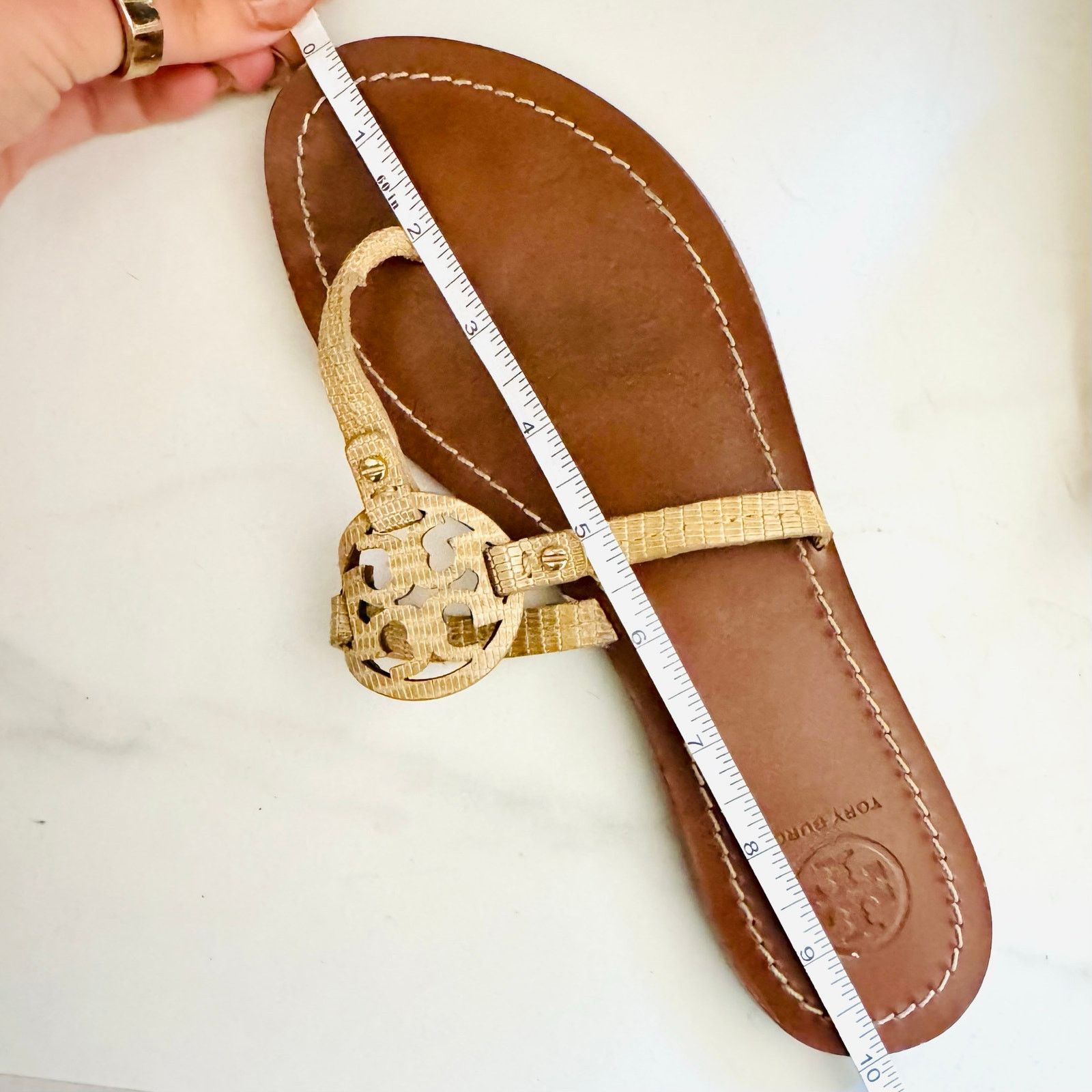 Tory Burch TORY BURCH Beige Brown Print Mini Miller $258 Slides Sandals Size US 8.5 / IT 38.5 - 8 Thumbnail