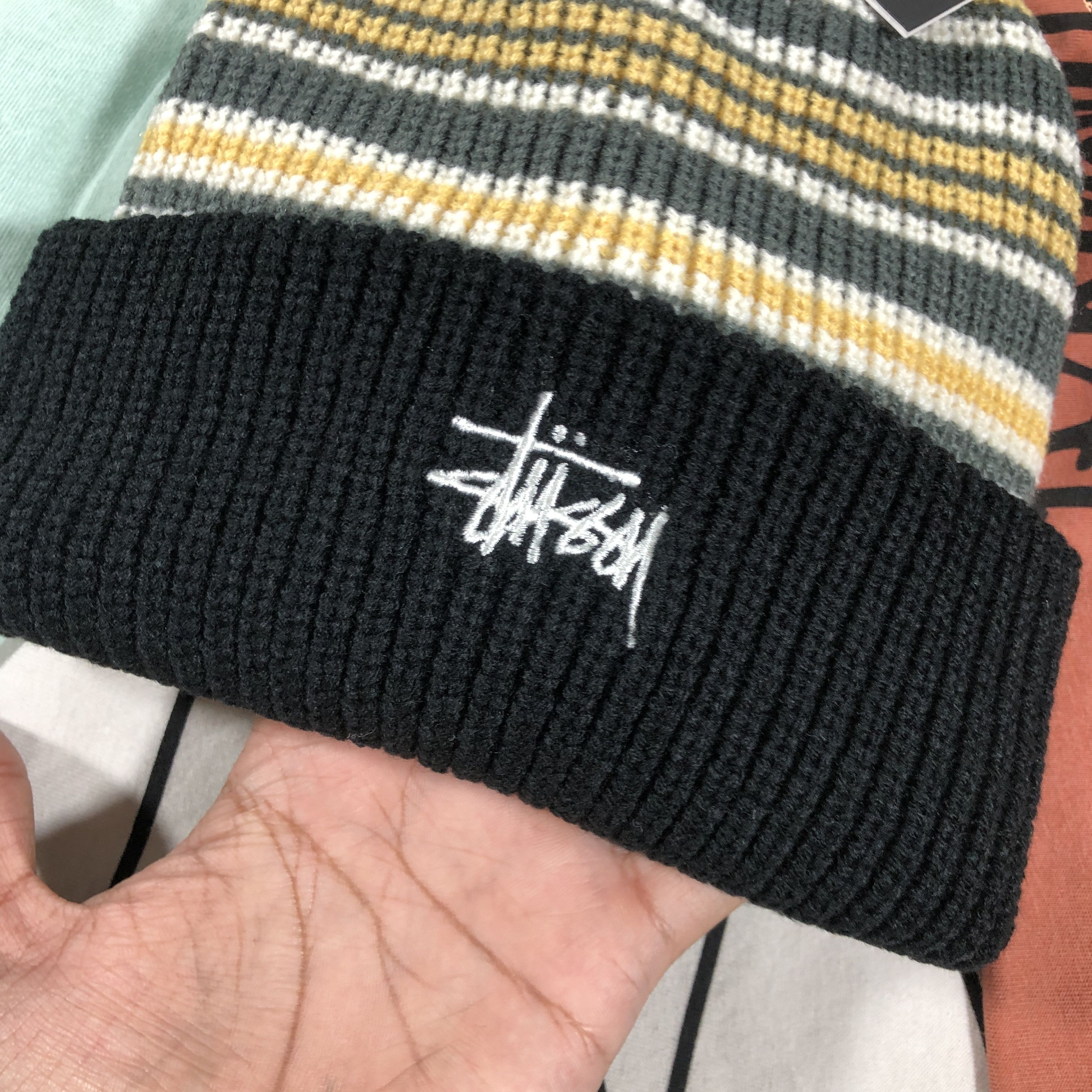 Stussy STUSSY STRIPED CUFF BEANIE HAT • BLACK Size ONE SIZE - 2 Thumbnail