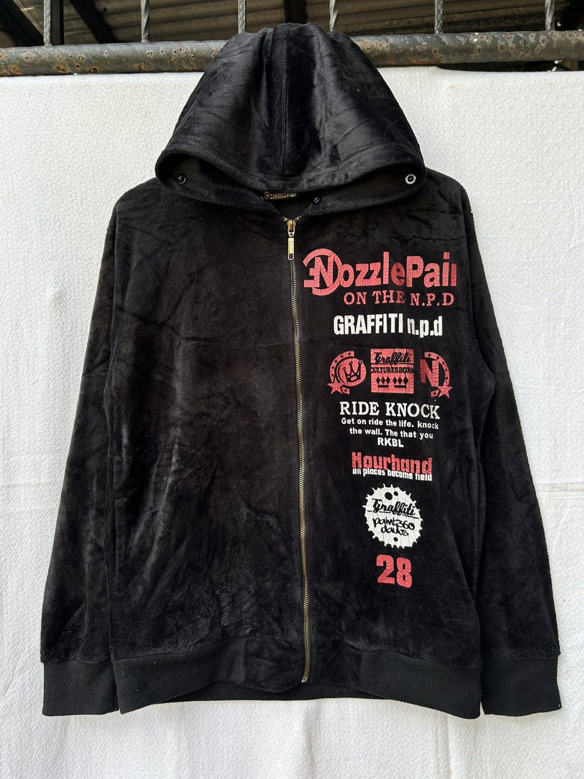 If Six Was Nine × Japanese Brand × Le Grande Bleu (L.G.B.) One sunday best velvet poem zipper hoodie Size US L / EU 52-54 / 3 - 1 Thumbnail