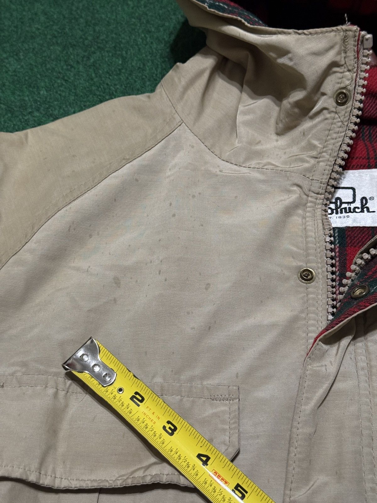 Woolrich Woolen Mills Vintage 80s 90s Woolrich Jacket Beige Plaid L USA Coat Size L / US 10 / IT 46 - 11 Thumbnail