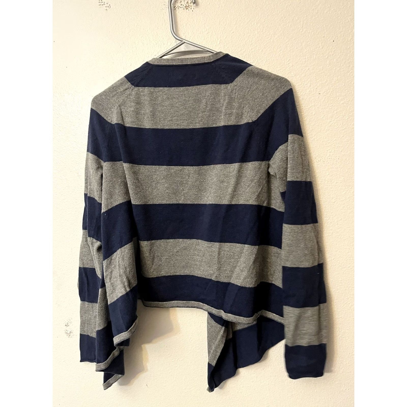 Aeropostale Aeropostale Cardigan Sweater Y2K Size M Blue Gray Striped Open Front Casual Size M / US 6-8 / IT 42-44 - 2 Thumbnail