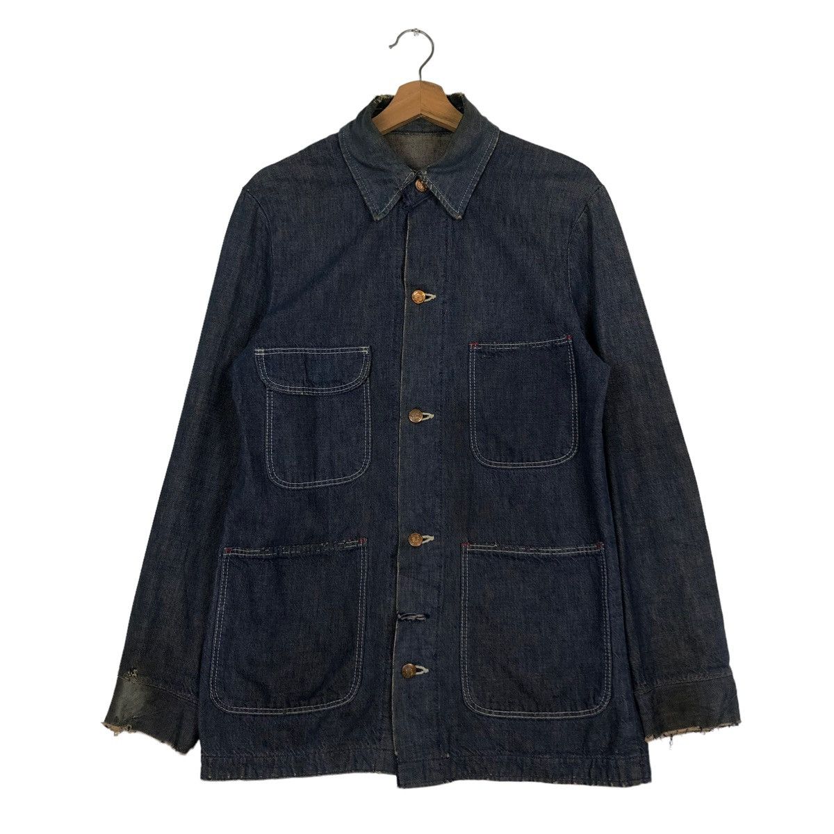 Vintage 🔥VINTAGE CHORE DENIM JACKET WRANGLER MULTI PCOKET Size US M / EU 48-50 / 2 - 1 Thumbnail