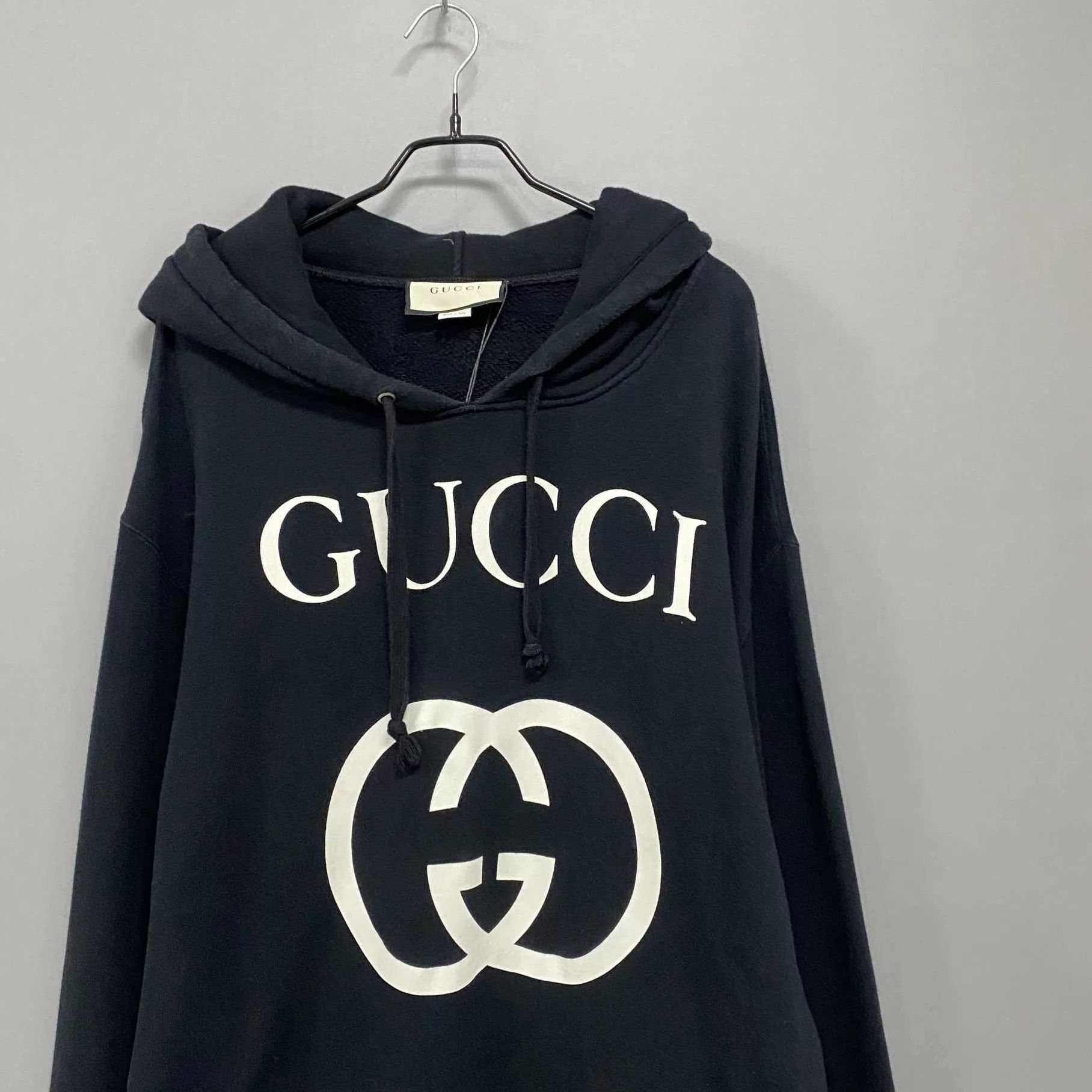 Gucci GUCCI Black Logo Letter Print Hoodie L Size US L / EU 52-54 / 3 - 2 Thumbnail