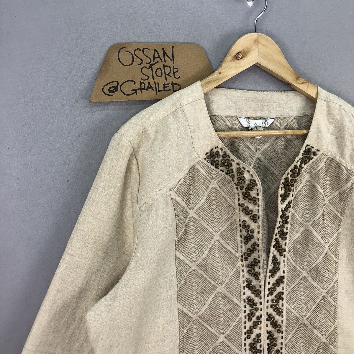 Japanese Brand Japanese Brand W.Lane Linen Beads Kimono Cardigan Size L / US 10 / IT 46 - 2 Thumbnail