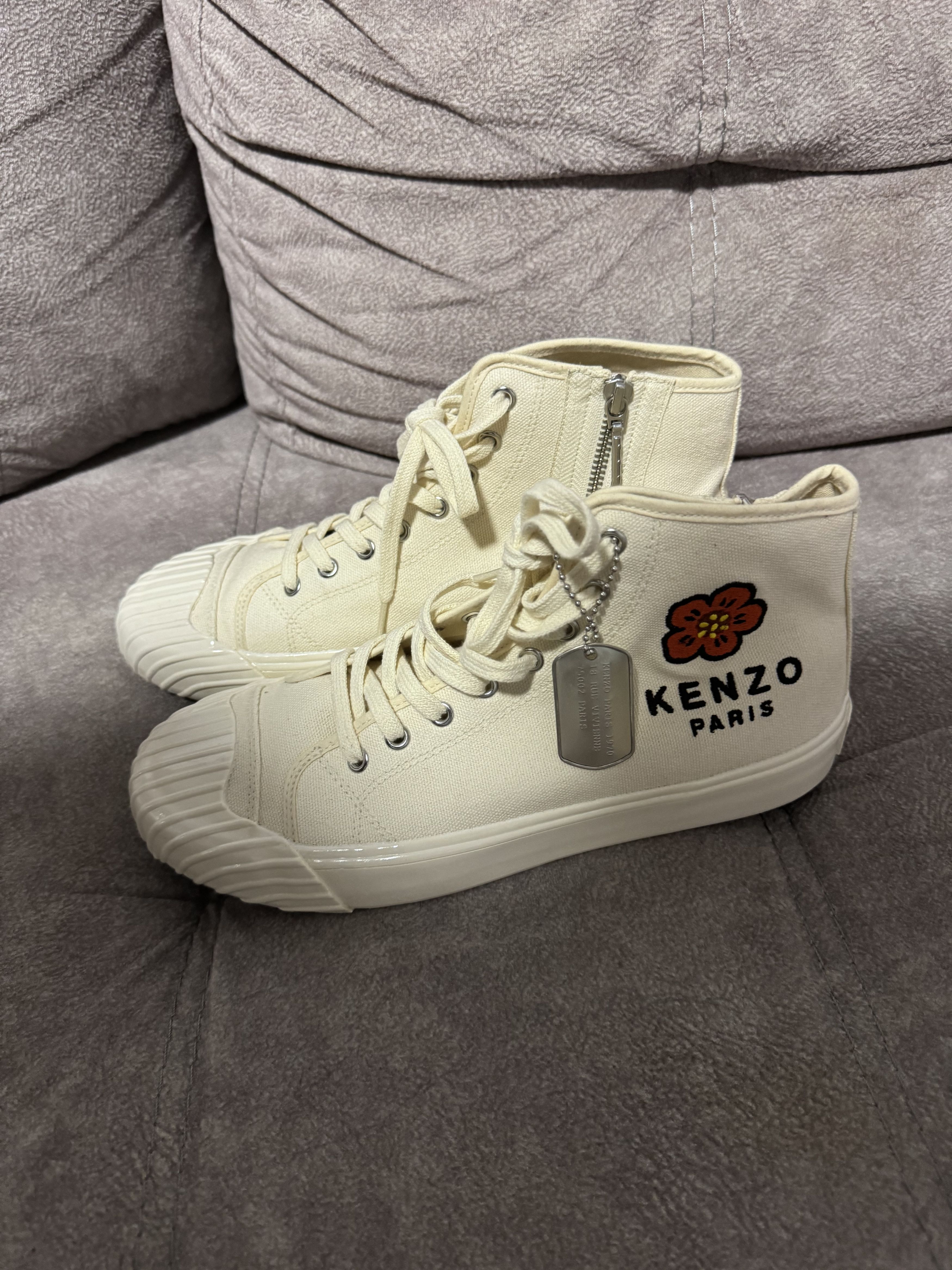 Kenzo Kenzo Kenzoschool High-Top Trainers - Cream White Size US 9 / EU 42 - 6 Thumbnail