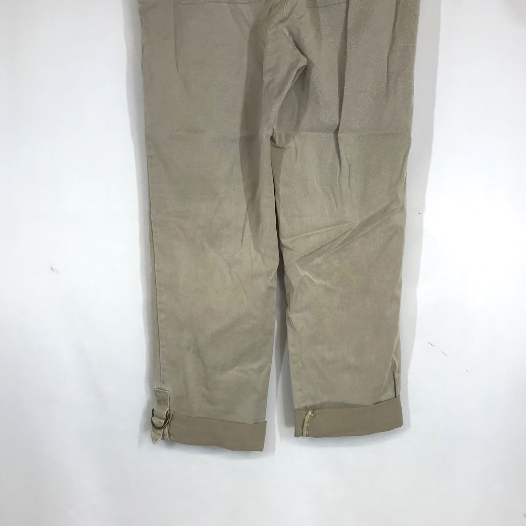 Soft Surroundings Soft Surroundings Pants Cargo Womens Small Tan Khaki Ribbed Elastic Waist Pockets D-Ring Hem Retro Nautical Casual Workwear - Mens? Size 28" / US 6 / IT 42 - 6 Thumbnail