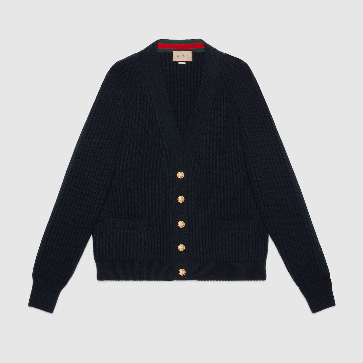 Gucci Gucci Rib Stitch Wool Cardigan SIZE M Size ONE SIZE - 1 Thumbnail