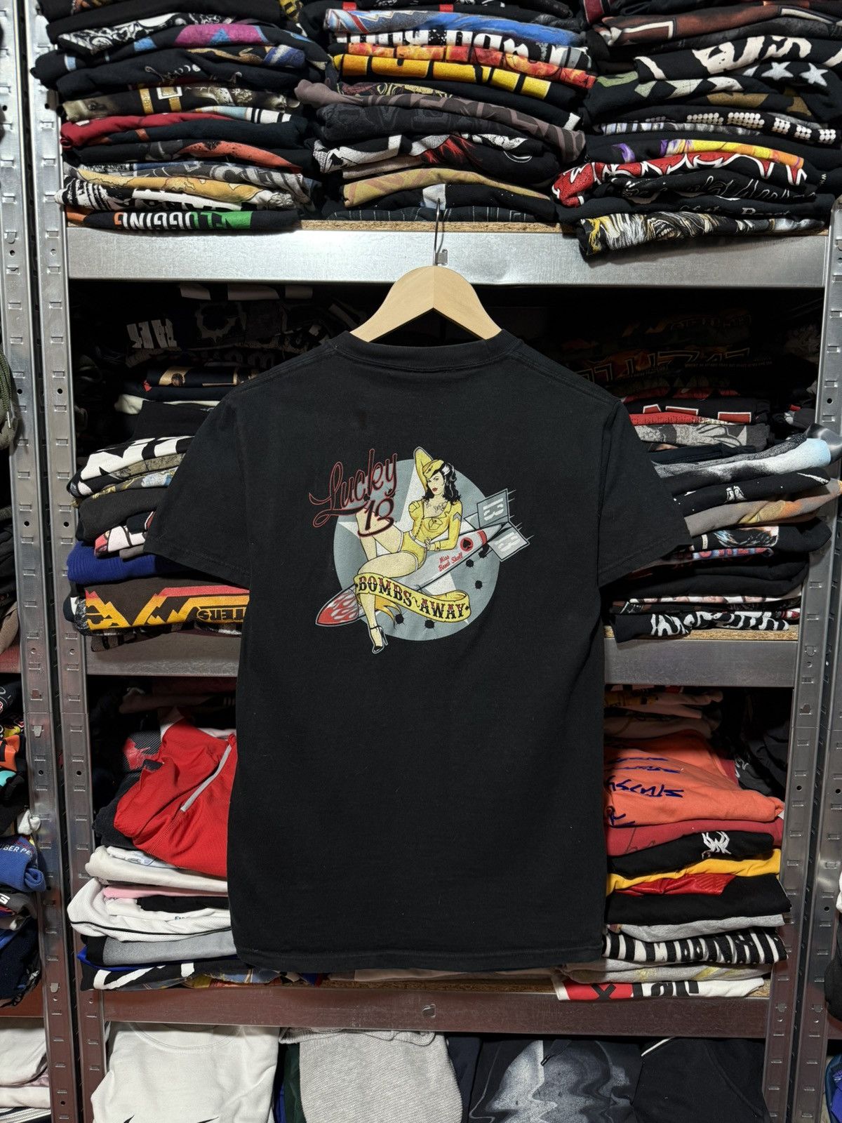 Lucky Brand Vintage 2000s Lucky 13 Pin Up Girl Ghoul Haunted T-Shirt Y2K Size US S / EU 44-46 / 1 - 1 Thumbnail