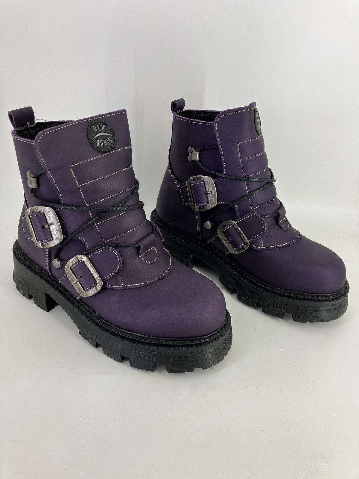 Vintage T34Nifty genuine leather chunky platform boots 90s00s