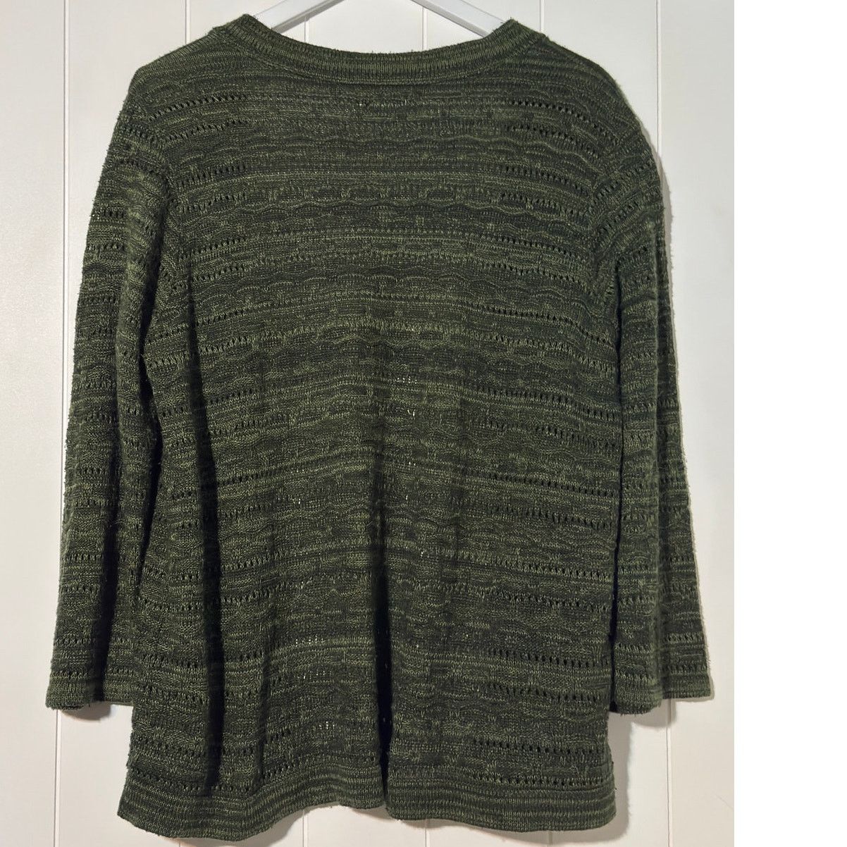 Other Studio Works Womens 2X Green Open Knit Cardigan Size L / US 10 / IT 46 - 2 Thumbnail
