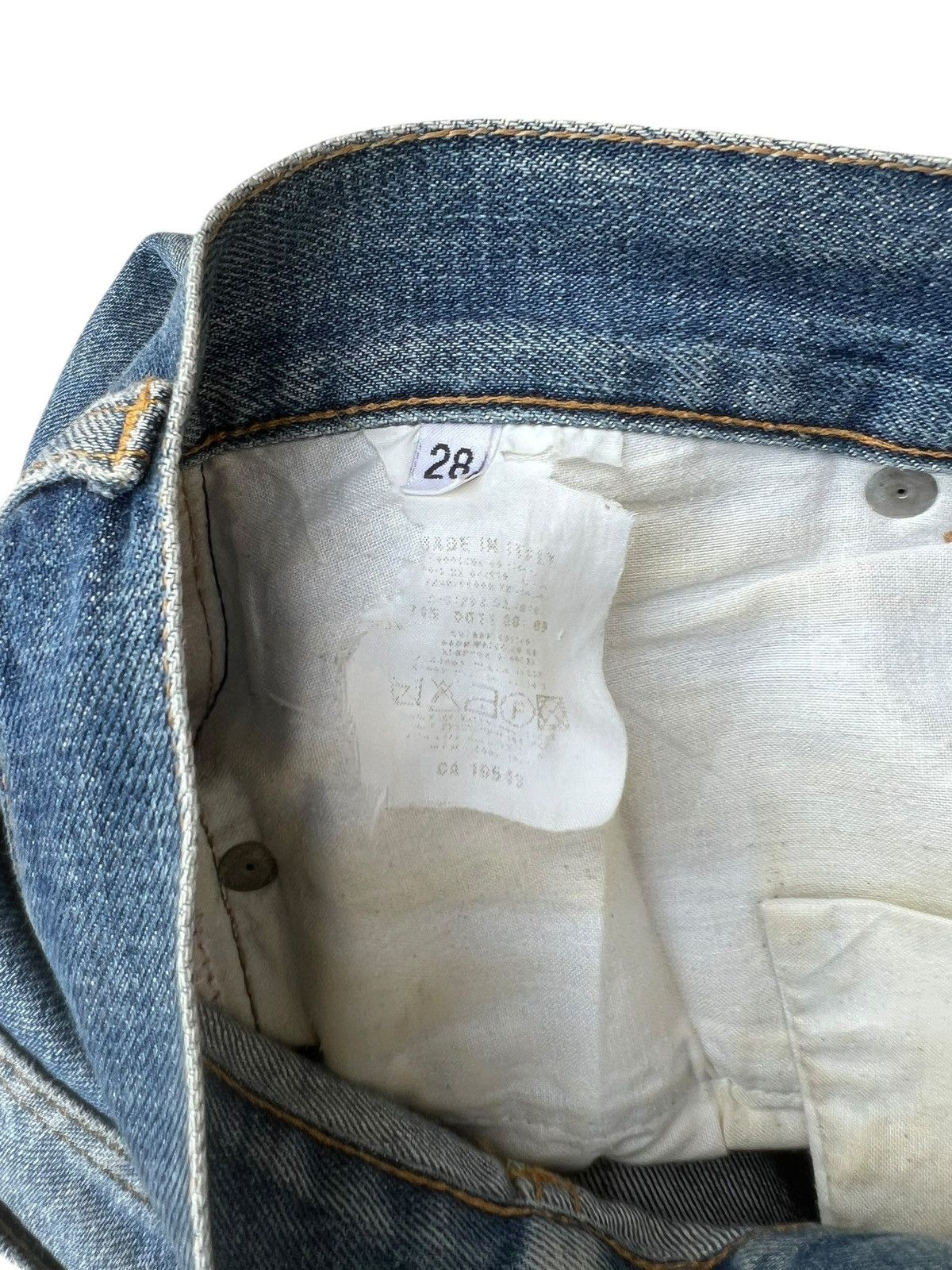 Helmut Lang Vintage Helmut Lang GLJeans Aging Distress Mud Denim Jeans Size US 29 - 24 Thumbnail