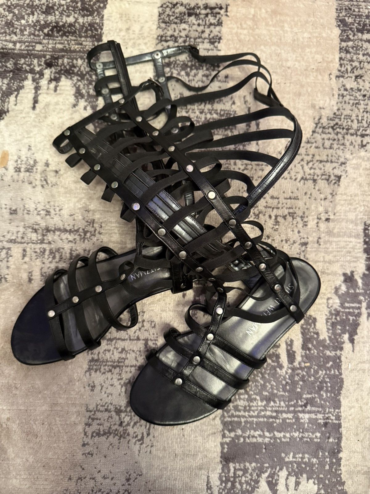 Stuart Weitzman Stuart Weitzman Black leather gladiator sandals Size US 7 / IT 37 - 1 Thumbnail
