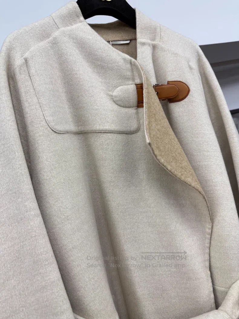 Hermes Hermes Oatmeal color double-sided cashmere coat Size XXS / US 00 / IT 34 - 2 Thumbnail