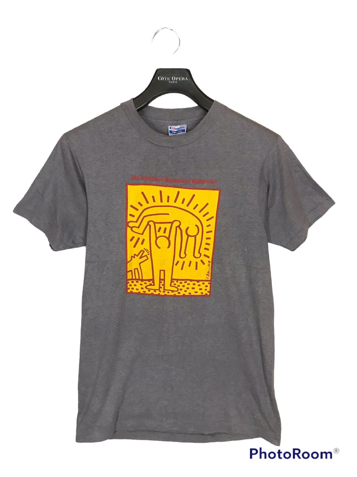 Keith Haring 🔥GRAILS🔥VINTAGE 80s K.HARING THE HUMAN CONDITION TSHIRT Size US M / EU 48-50 / 2 - 1 Thumbnail