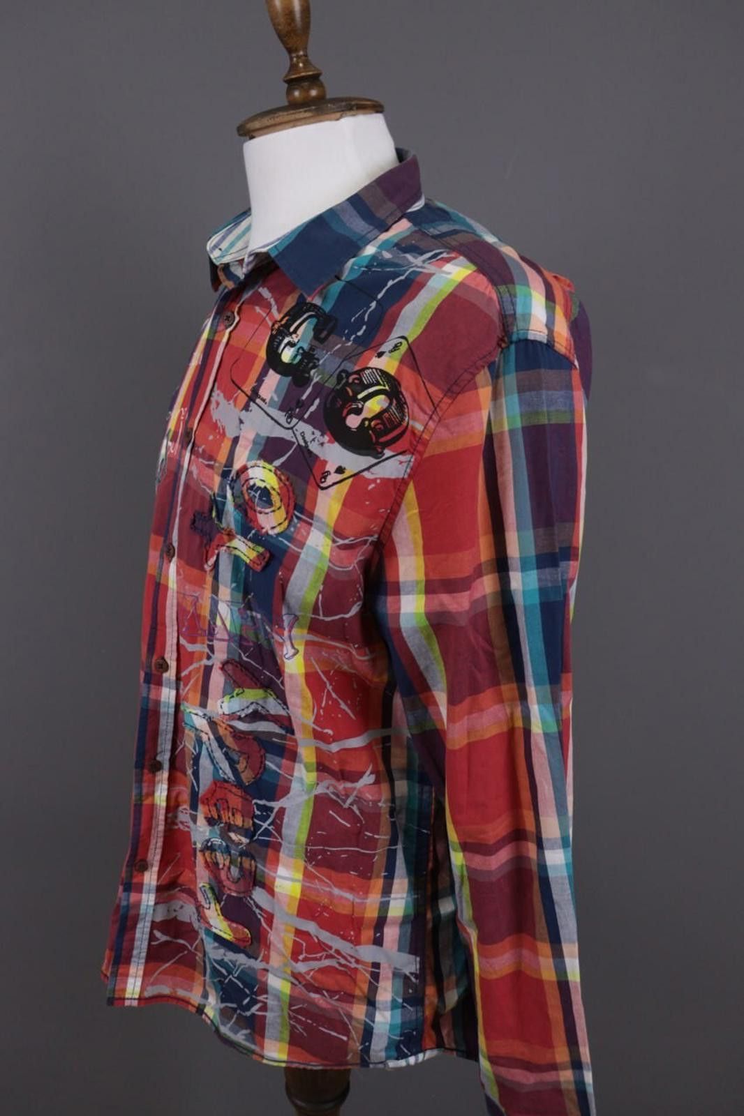 Desigual Desigual Multicolor Big Logo Check Shirt Sz XXL / 2XL Size US XXL / EU 58 / 5 - 5 Thumbnail