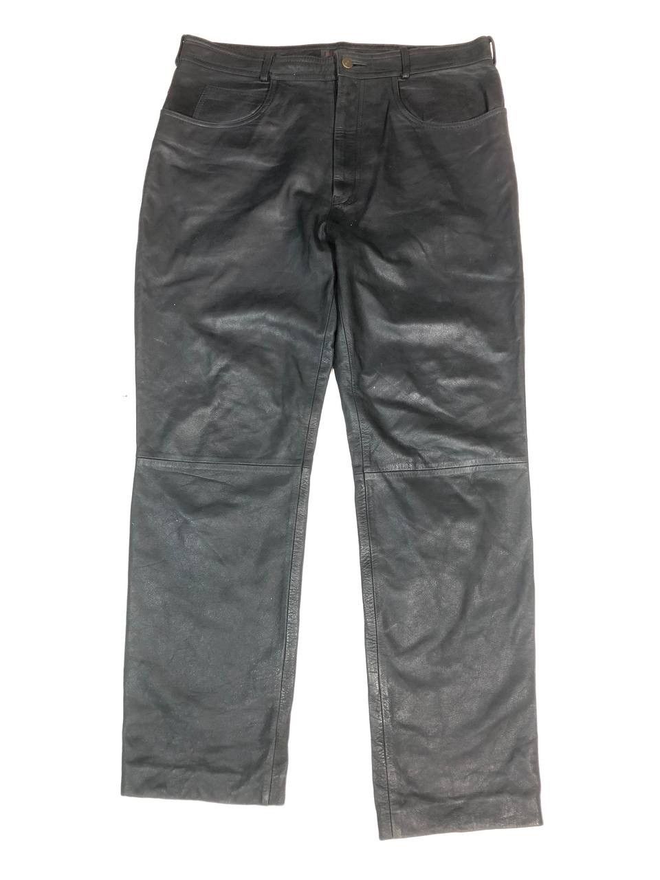 Leather Linus Avangarde Moto Biker Leather Pants Vintage Size US 35 - 1 Thumbnail