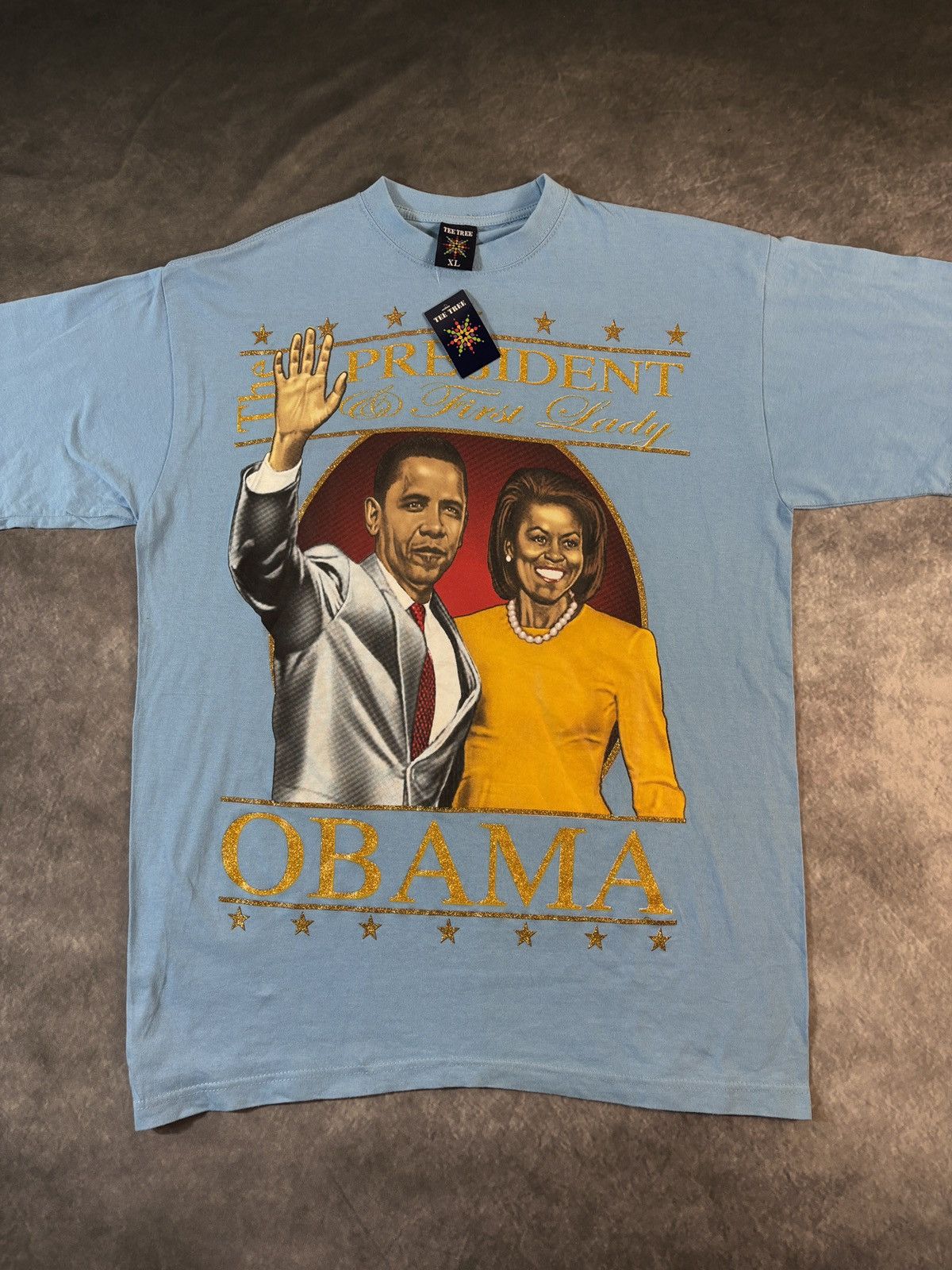 Rap Tees Michelle & Barack Obama Oversized Tee Bling 2000s Jeezy Y2K Size US XXL / EU 58 / 5 - 11 Thumbnail