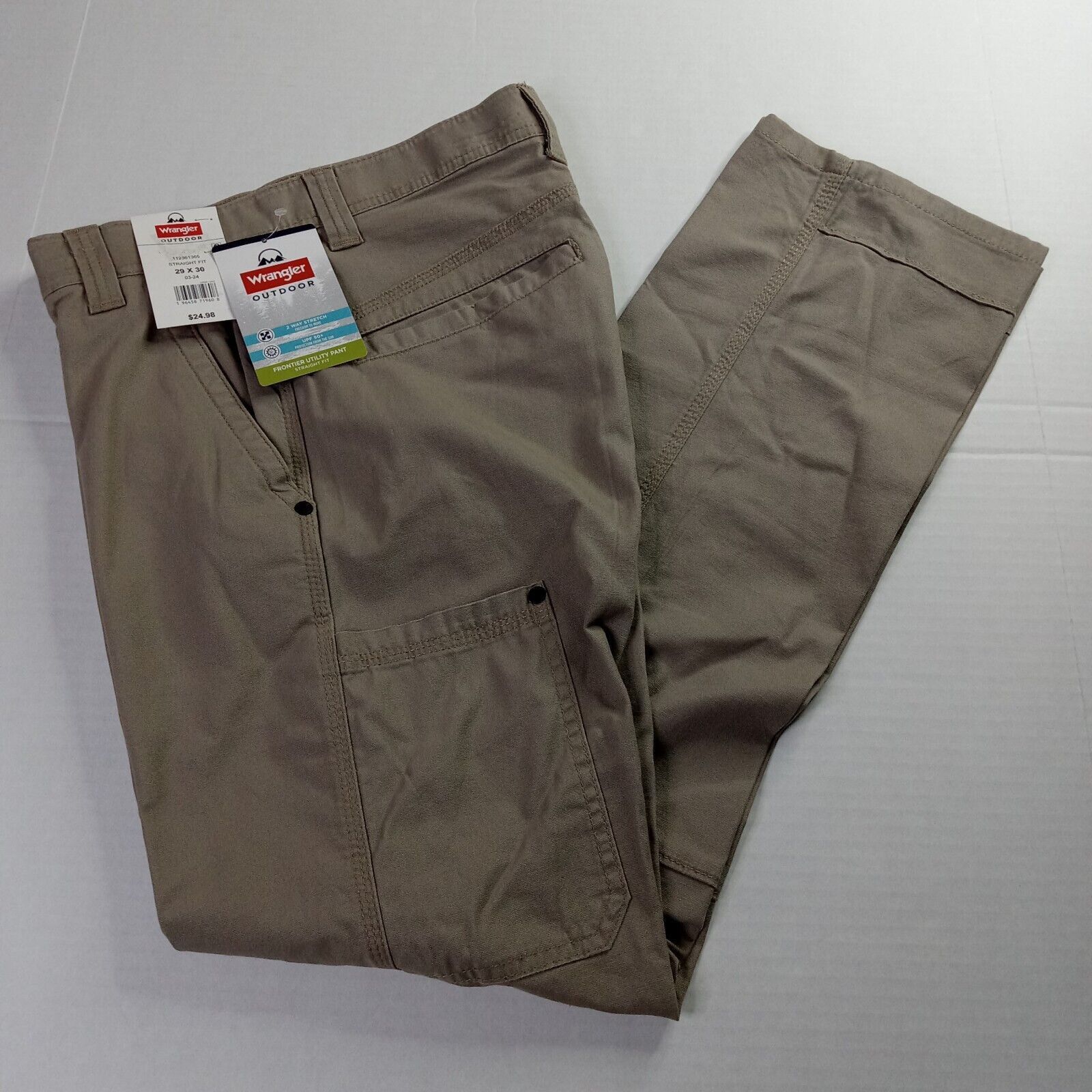 Wrangler Wrangler Outdoor Utility Pants Mens 29x30 Beige Straight Fit Size US 29 - 1 Thumbnail