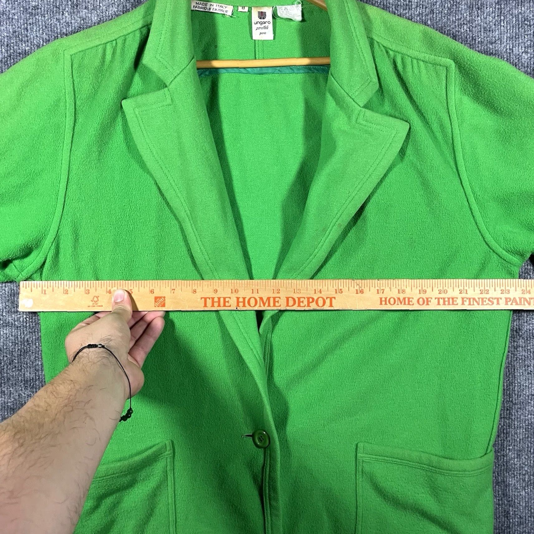 Emanuel Ungaro VINTAGE Emanuel Ungaro Parallele Paris Designer Blazer Jacket Pea Coat Wool Green 8 Women Size M / US 6-8 / IT 42-44 - 3 Thumbnail