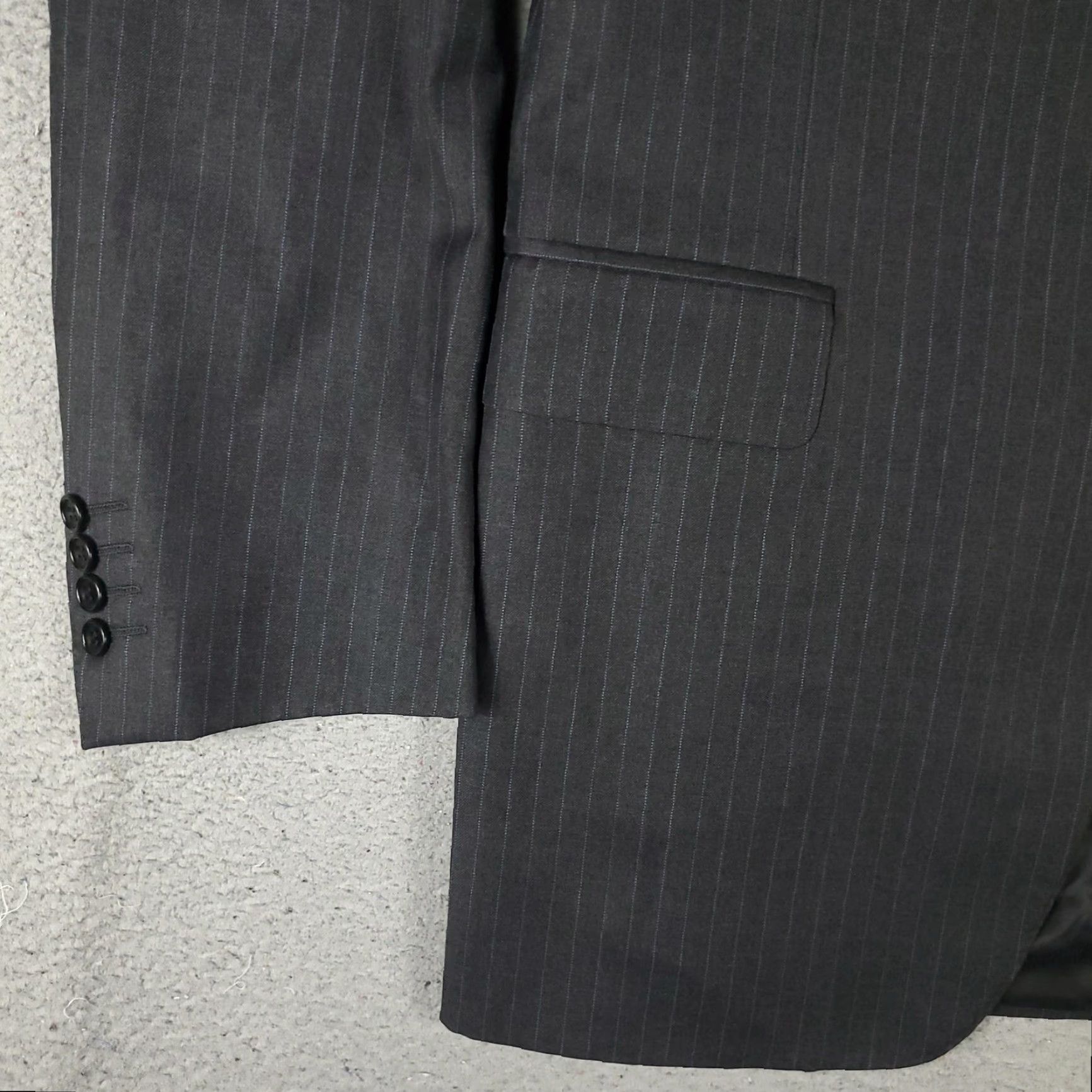 Canali Canali Suit Jacket Men's 52 Regular Gray Pinstripe Wool Super 120s Business Formal Two-Button Notch Lapel Size 52R - 3 Thumbnail