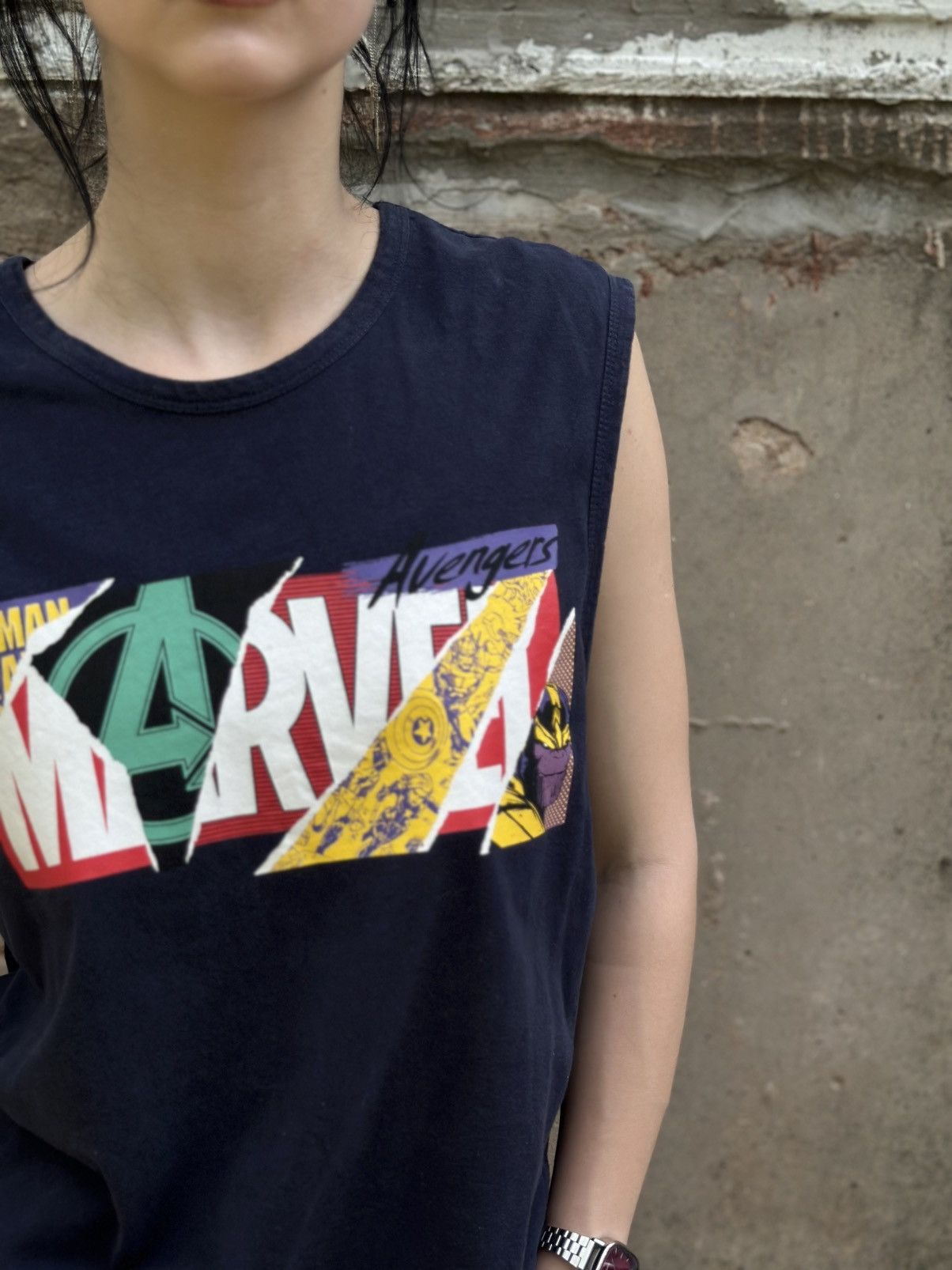 Marvel Comics VTG Marvel Tank Top Sleeves Big Logo Size L Y2K 00s USA Hype Size US L / EU 52-54 / 3 - 6 Thumbnail