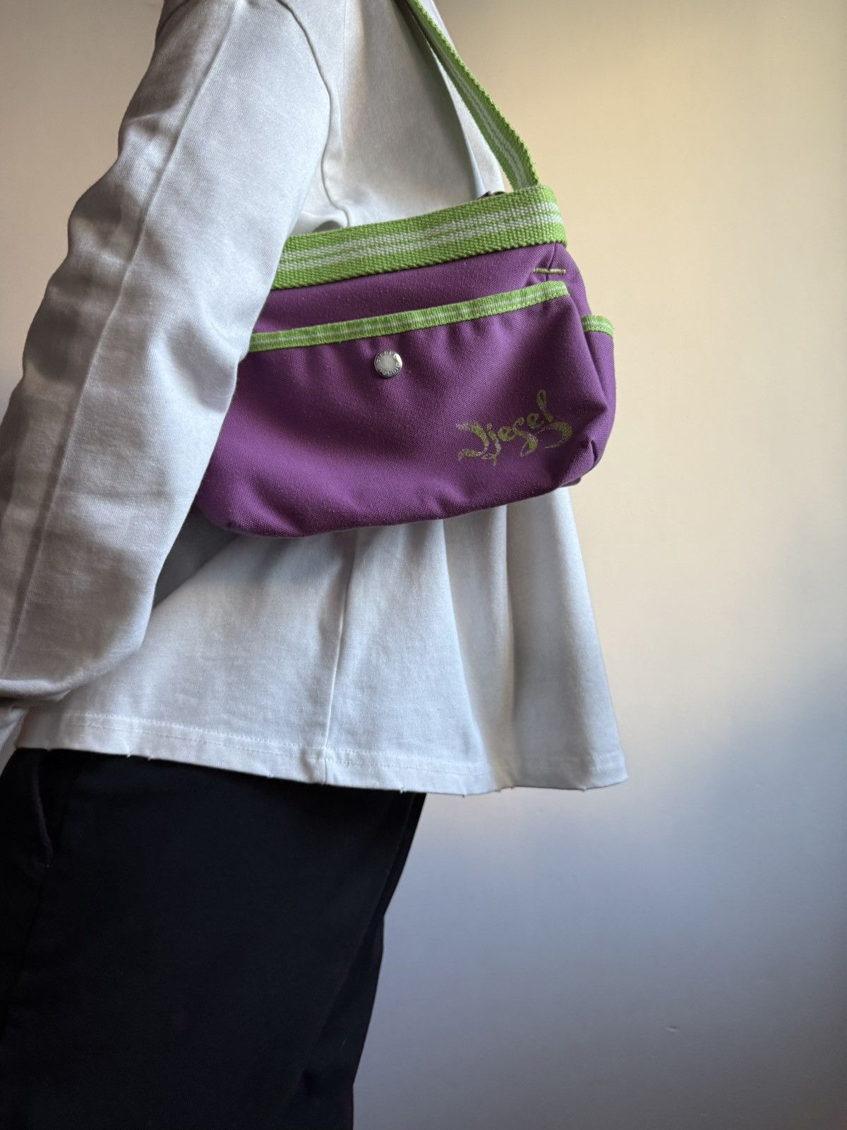 Diesel Diesel Vintage Purple Shoulder Cargo Bag Y2K Rare Size ONE SIZE - 3 Thumbnail
