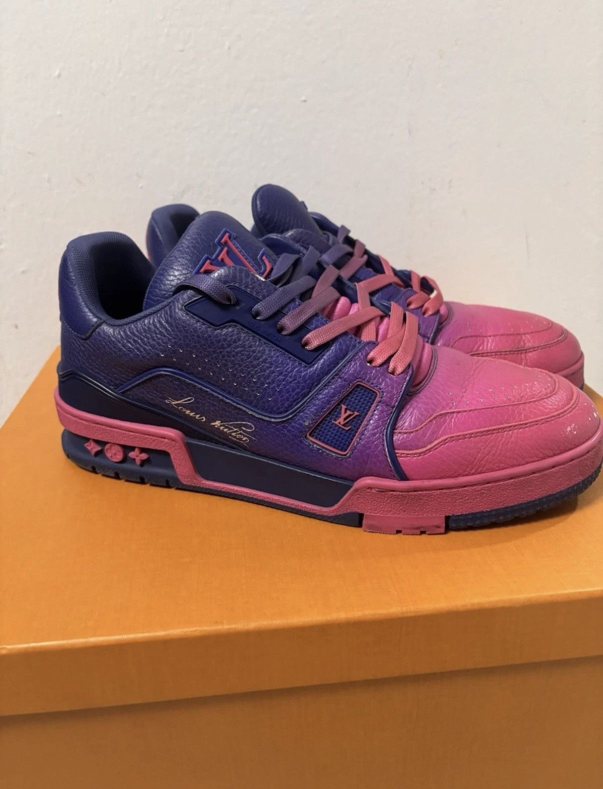 Louis Vuitton Louis Vuitton Purple Pink Monogram Trainers Size 6LV/8US Size US 8 / EU 41 - 4 Thumbnail