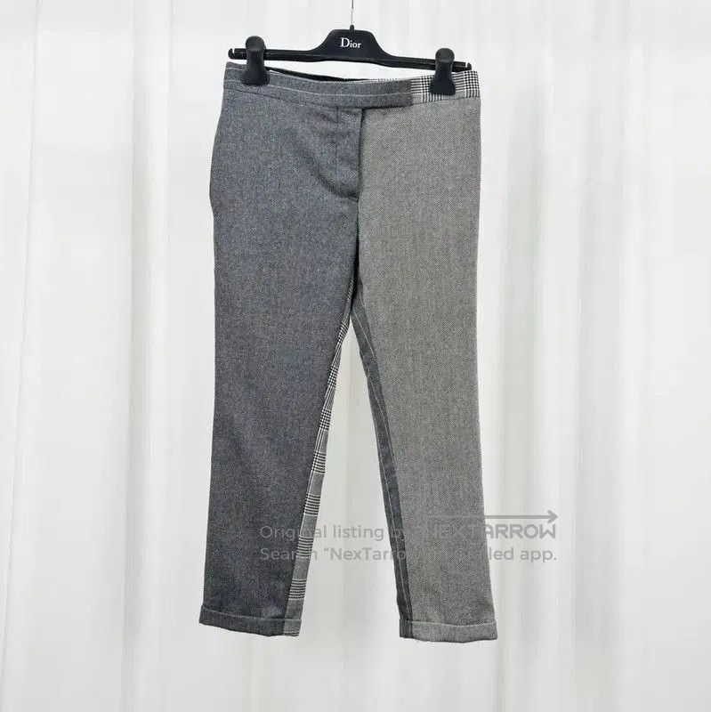 Thom Browne Gray Wool Logo Casual Pants .