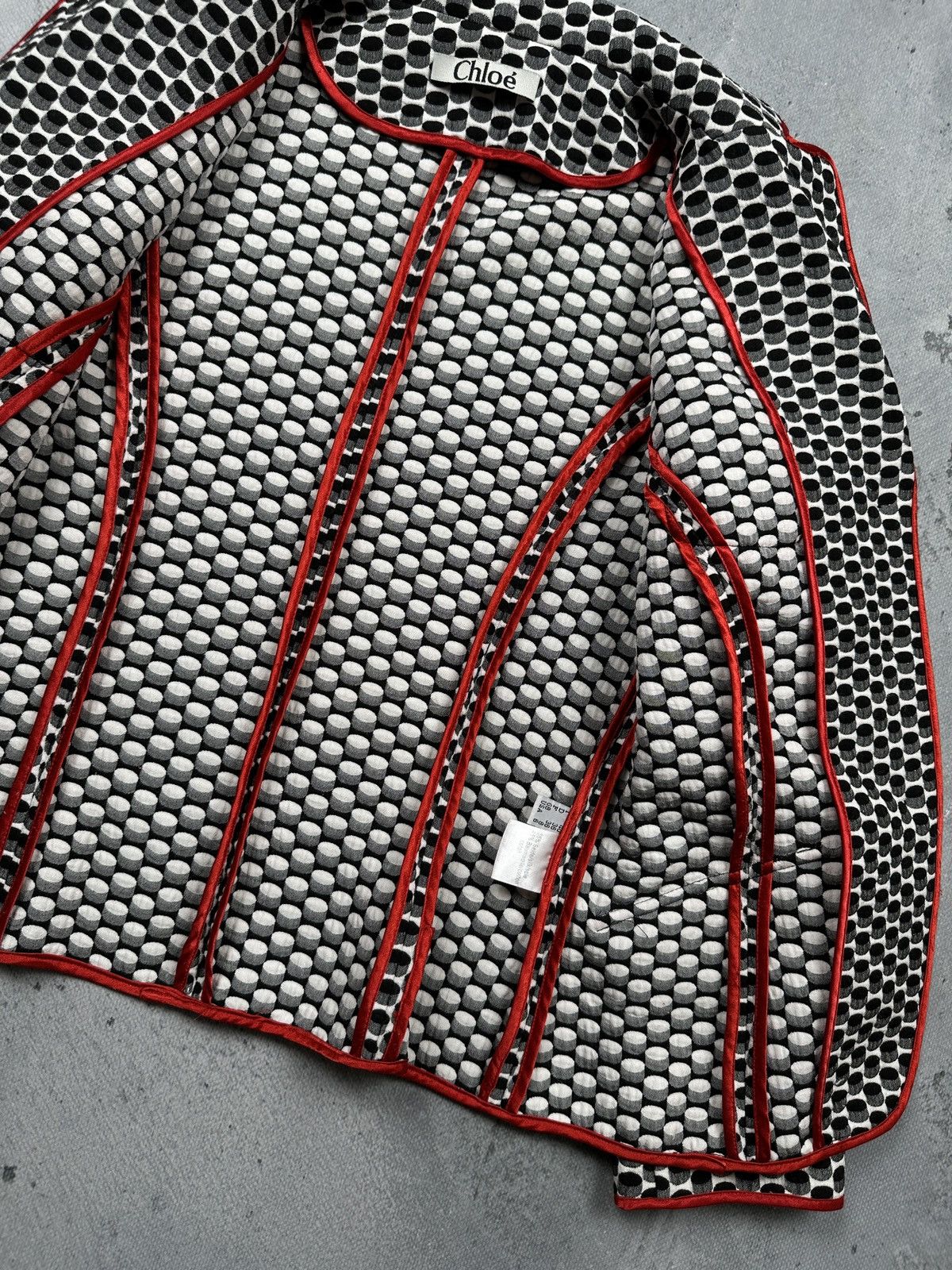 Chloe Archive Chloe Geometric Blazer Silk Blend Vintage Lux 1990s Size S / US 4 / IT 40 - 14 Thumbnail