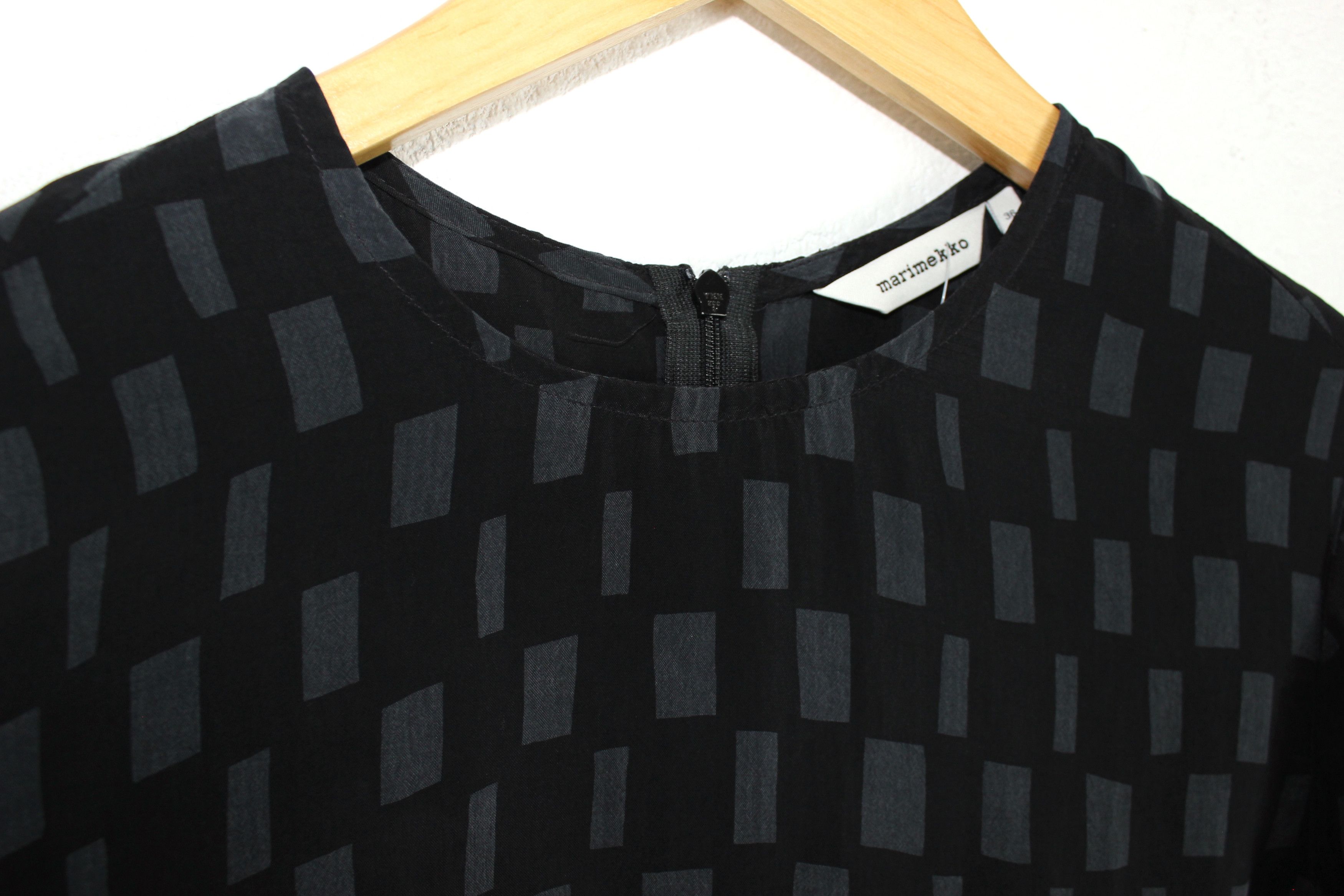 Designer × Marimekko Marimekko Black Geometric Printed Blouse 36 Size XS / US 0-2 / IT 36-38 - 2 Thumbnail