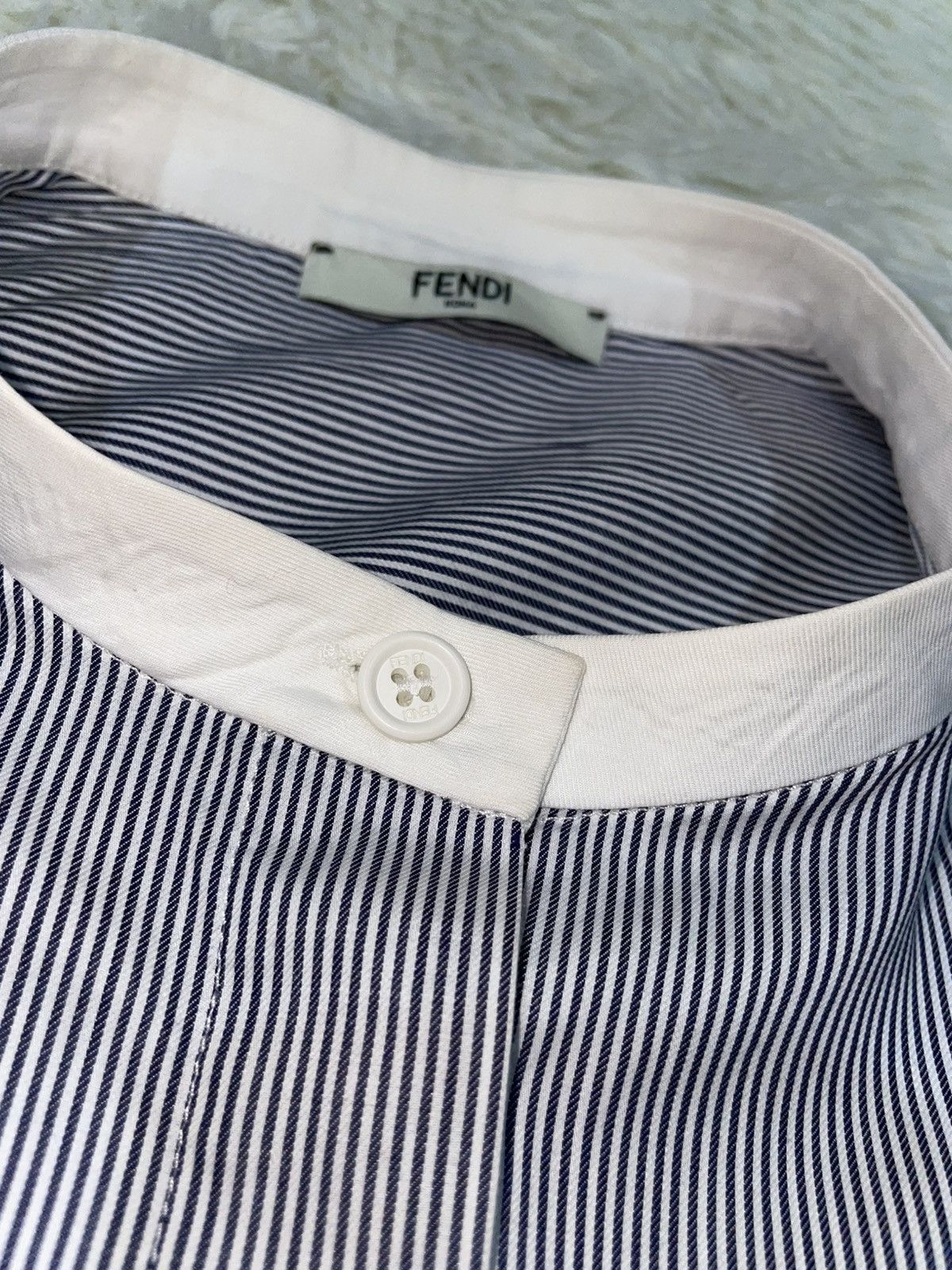 Fendi FENDI Pinstripes Button Down Cotton Shirt Size S / US 4 / IT 40 - 5 Thumbnail
