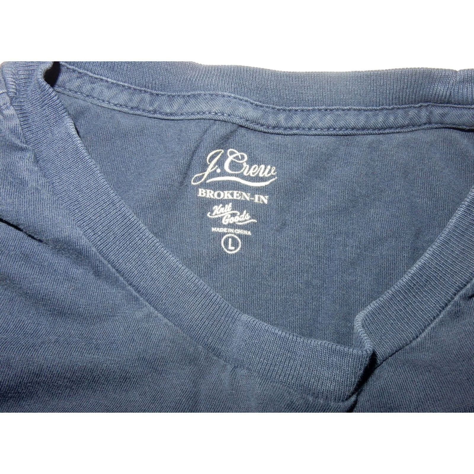 J.Crew J.CREW Men T Shirt Short Sleeve Size L Pocket Solid Blue 27in Length Mens Broken In Size US L / EU 52-54 / 3 - 2 Thumbnail