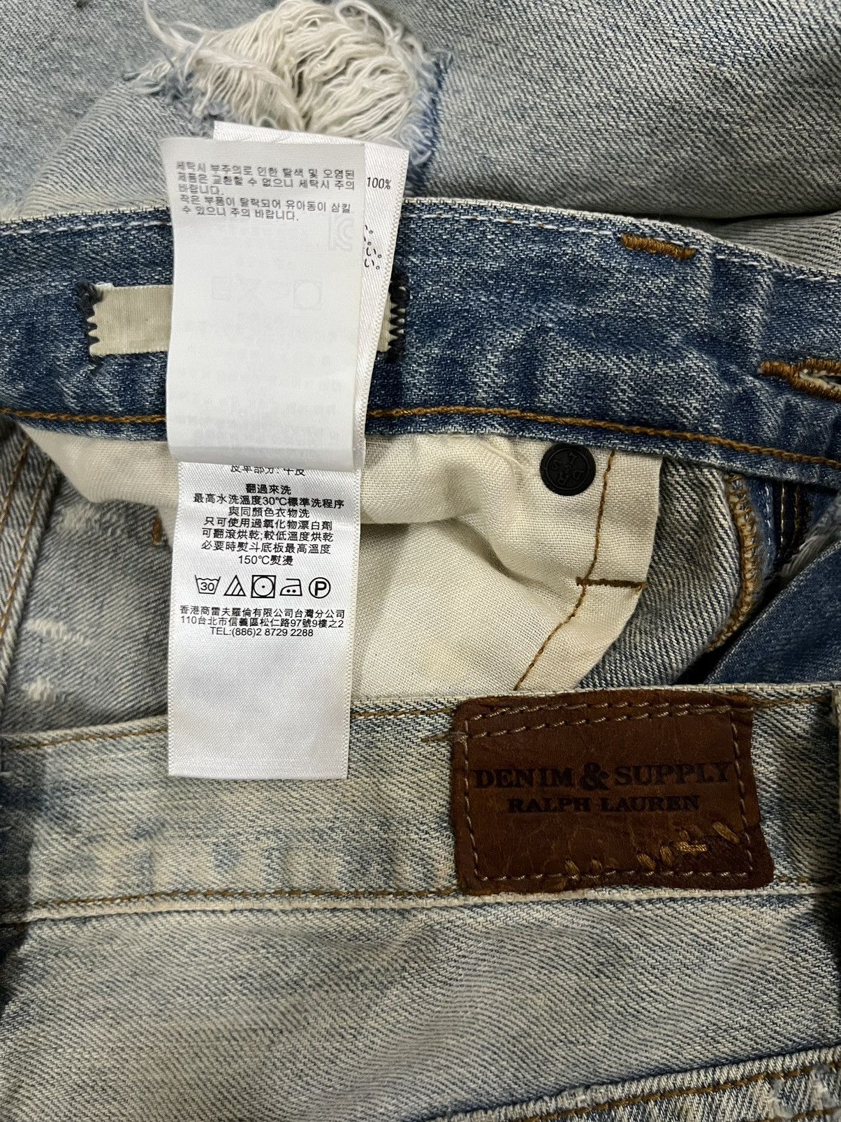 Designer Vintage Light Blue Heavy Distressed Regular Straight Jeans Size US 30 / EU 46 - 11 Thumbnail