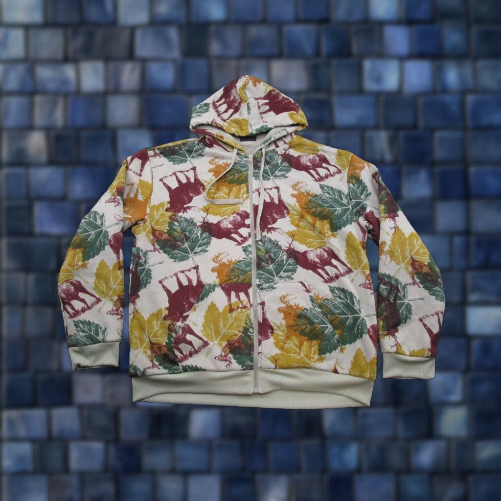 Vintage Canyon Creek Sherpa Lined Zip Up Hoodie AOP All Over Print 2XL Men Deer Elk Size US XXL / EU 58 / 5 - 1 Thumbnail