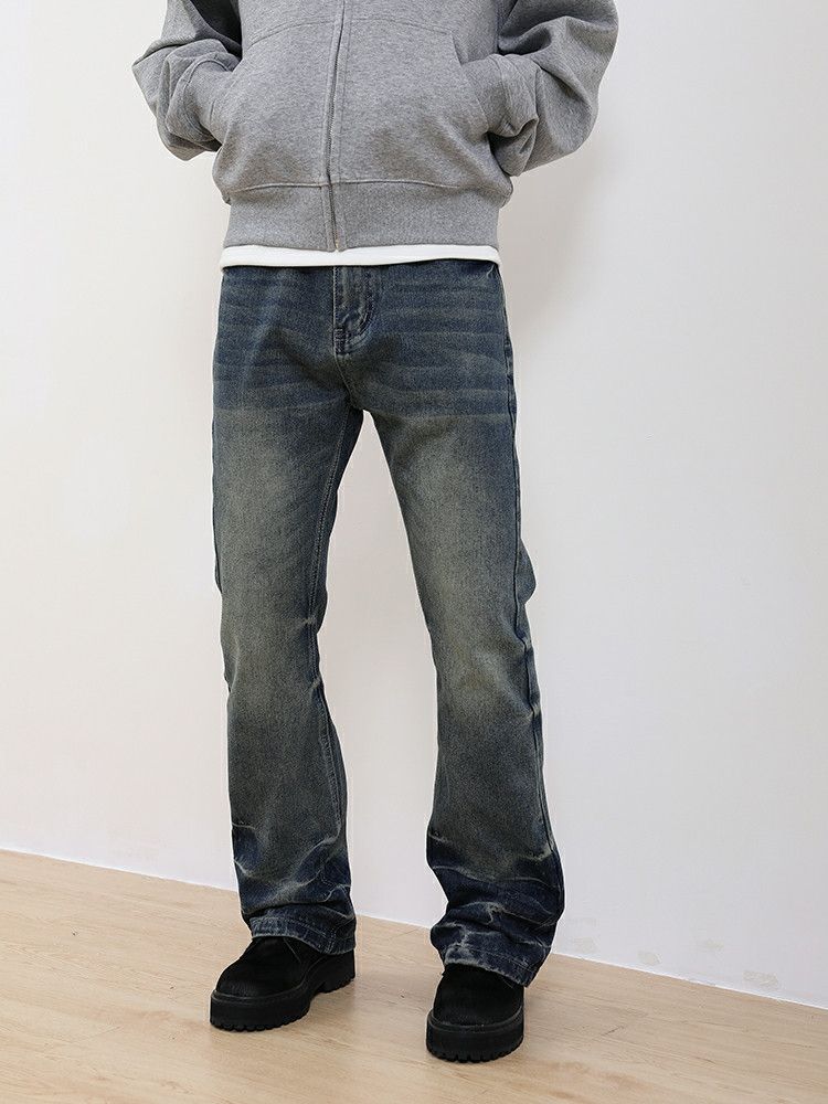 washed faded grunge bootcut jeans