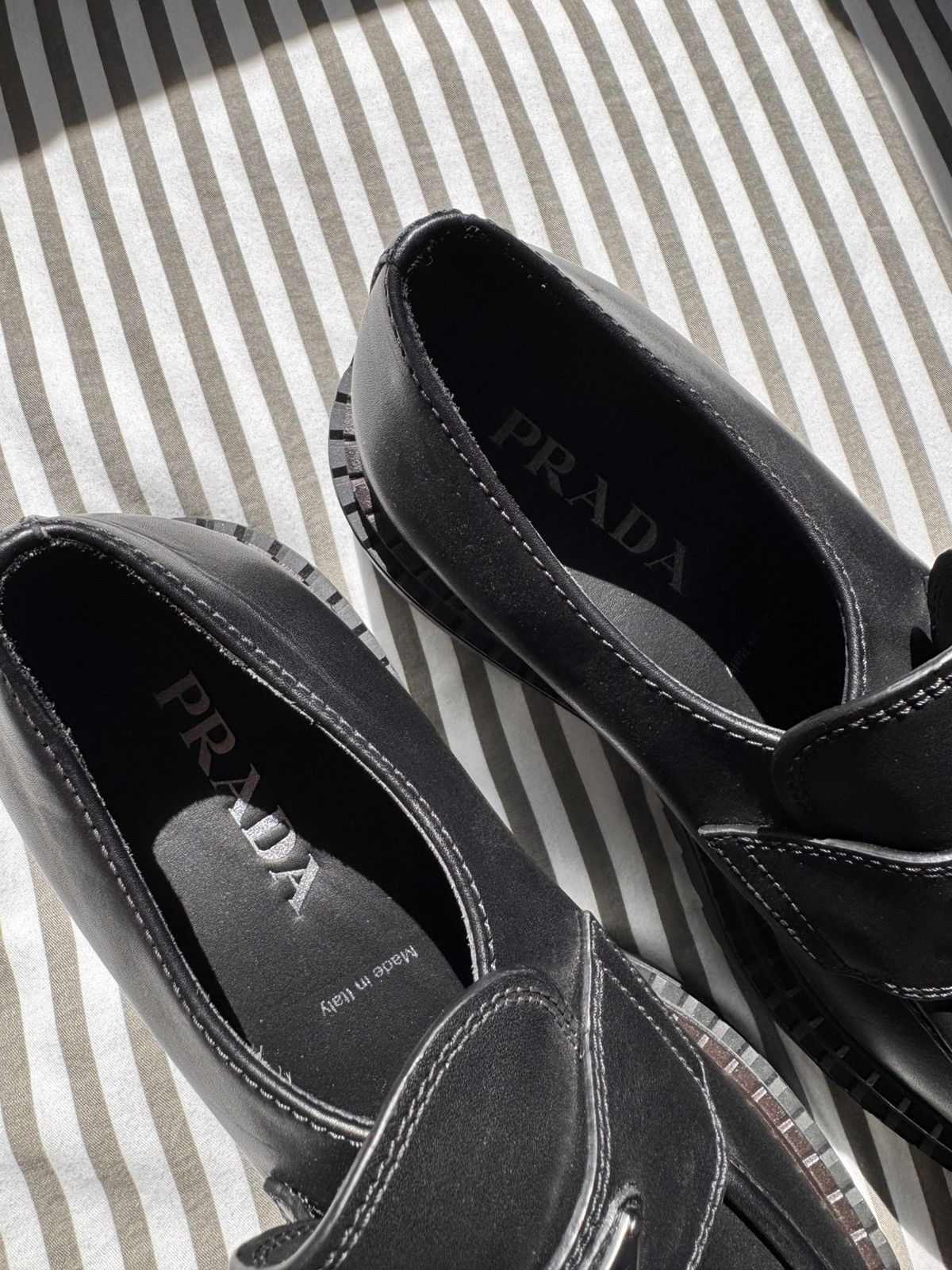 Prada Prada Brushed Leather Platform Loafers Unisex Size US 7 / EU 40 - 7 Thumbnail