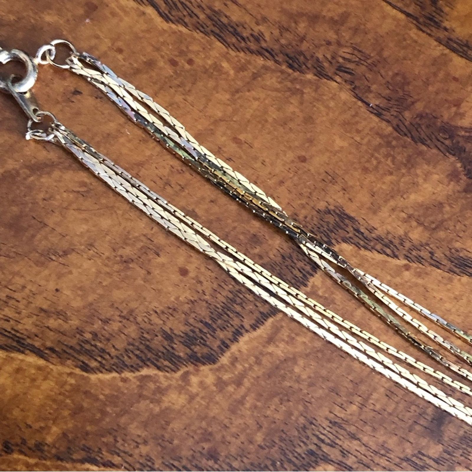 Vintage Vintage 80s triple strand gold chain necklace Size ONE SIZE - 9 Thumbnail