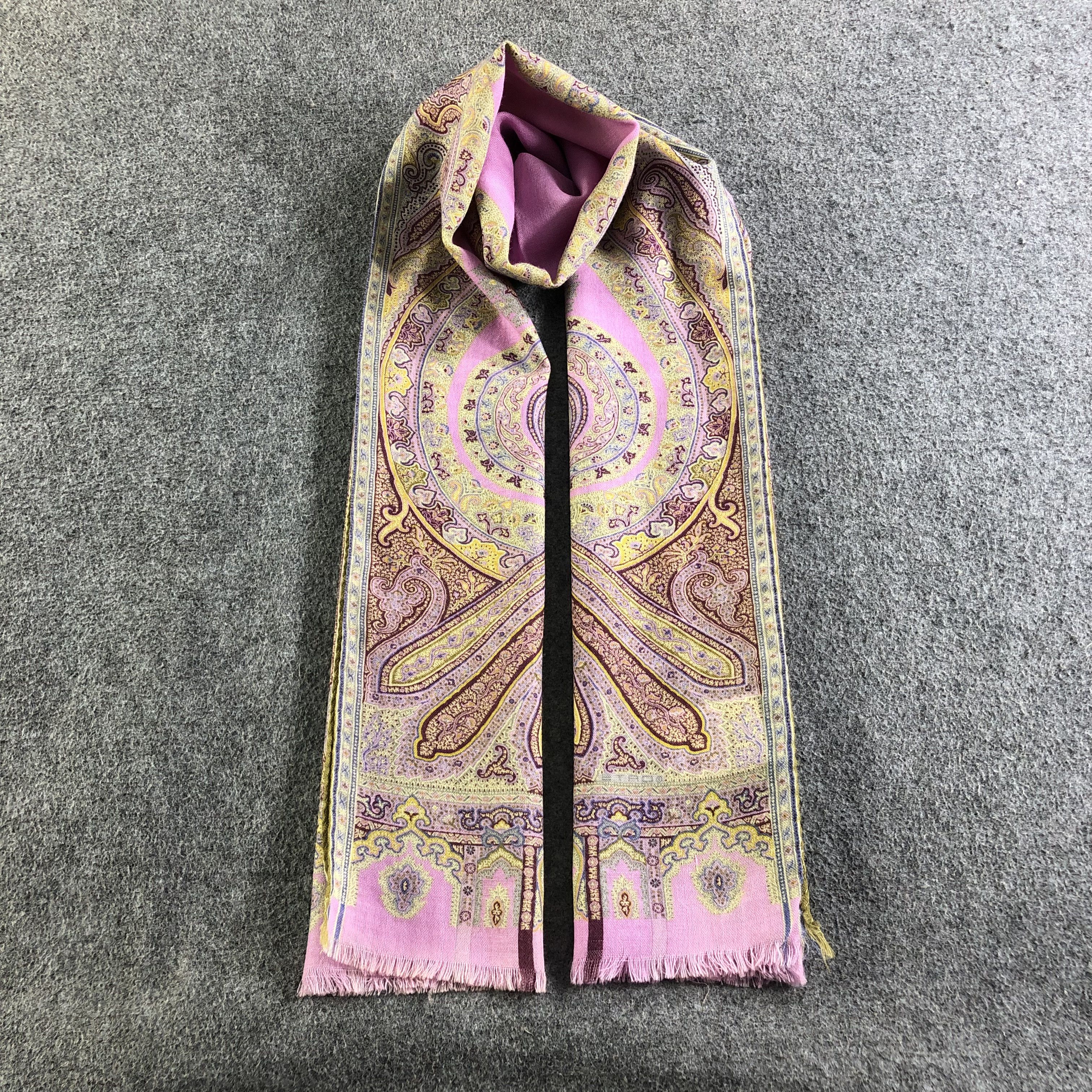 Etro Paisley Wool/Silk Scarf Muffler Stole V2050
