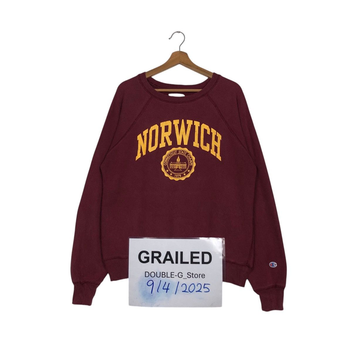 Champion Vintage Sweatshirt Champion Norwich Connecticut State Champ Size US L / EU 52-54 / 3 - 1 Thumbnail