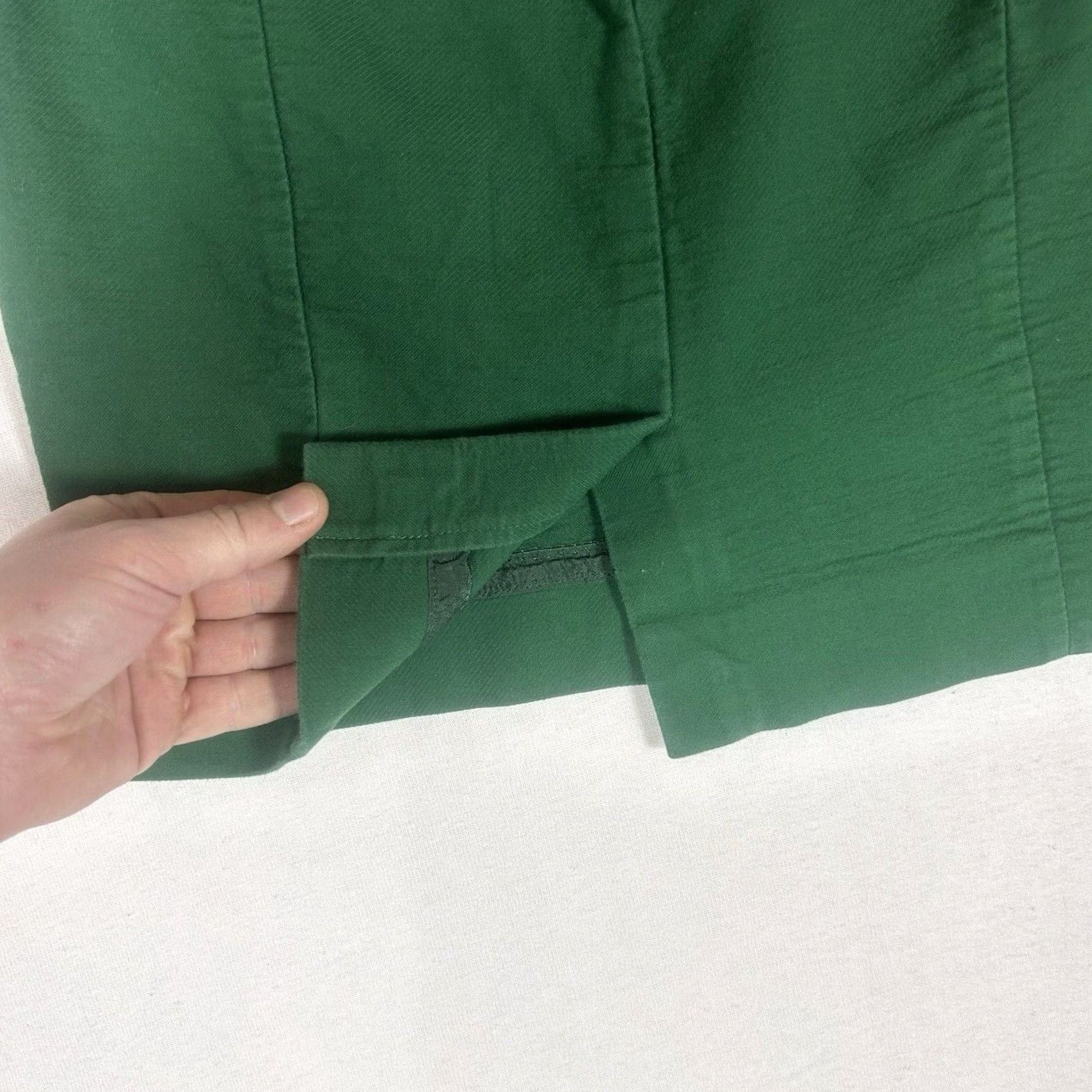 J.Crew J.CREW Skirt Womens 0P Petites Green Pencil Short Office Business Formal Travel Wedding Slit Zip 100% Cotton Knit Size 25" / US 0 / IT 36 - 6 Thumbnail