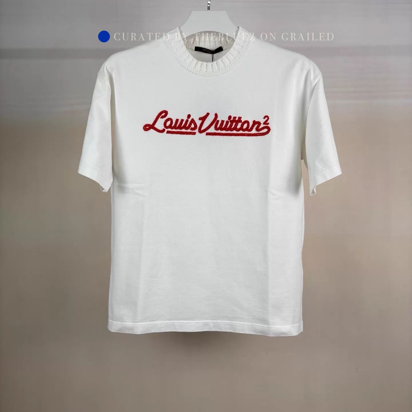 Louis Vuitton White & Red Knit Short-Sleeve Shirt Size US M / EU 48-50 / 2 - 1 Thumbnail