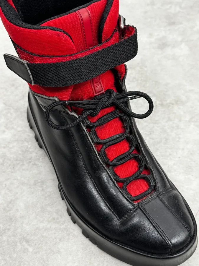Prada 2000s Prada Black & Red Leather High Boots Size US 8 / IT 38 - 4 Thumbnail