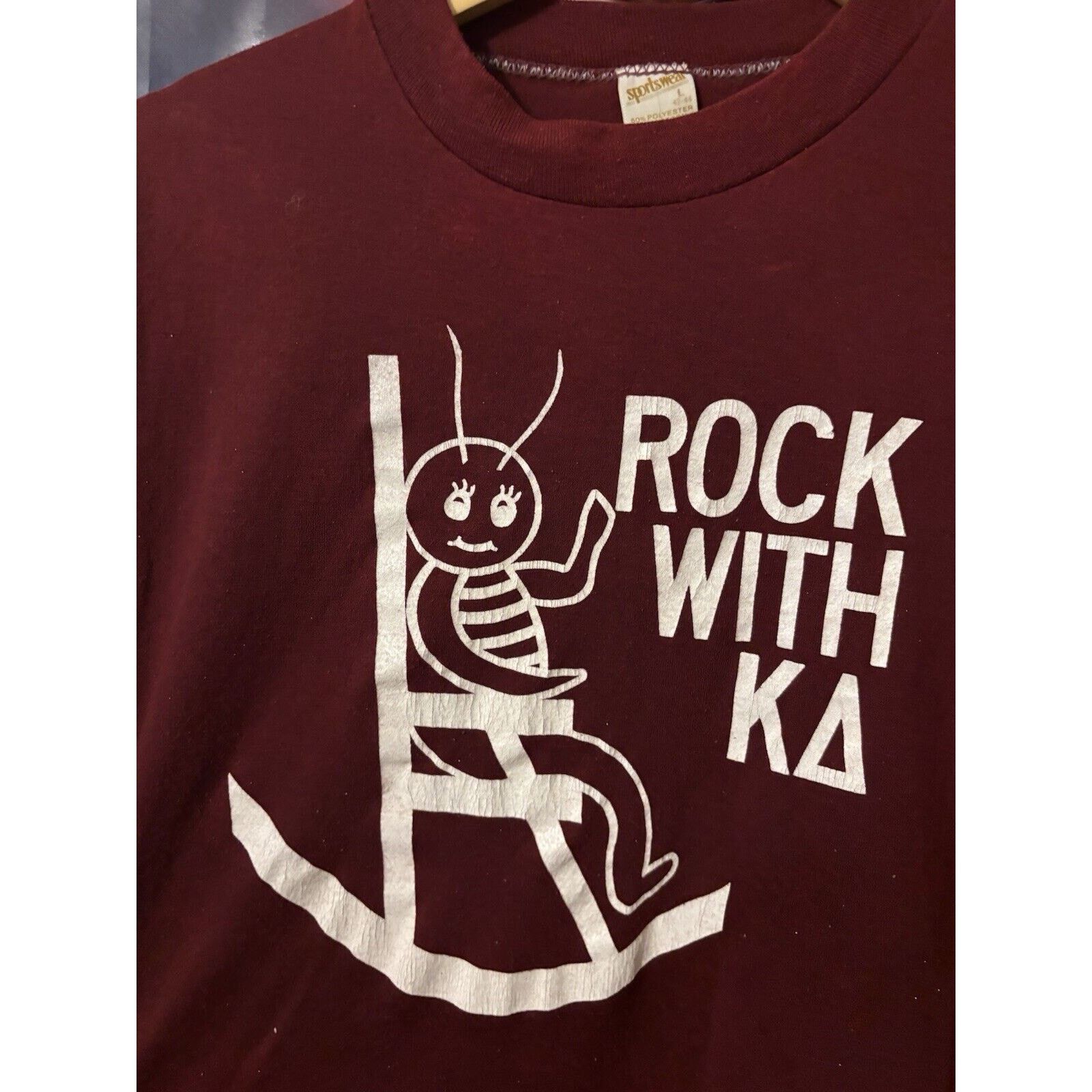 Delta Vintage 70s greek rock fraternity college burgundy L Size US L / EU 52-54 / 3 - 4 Thumbnail