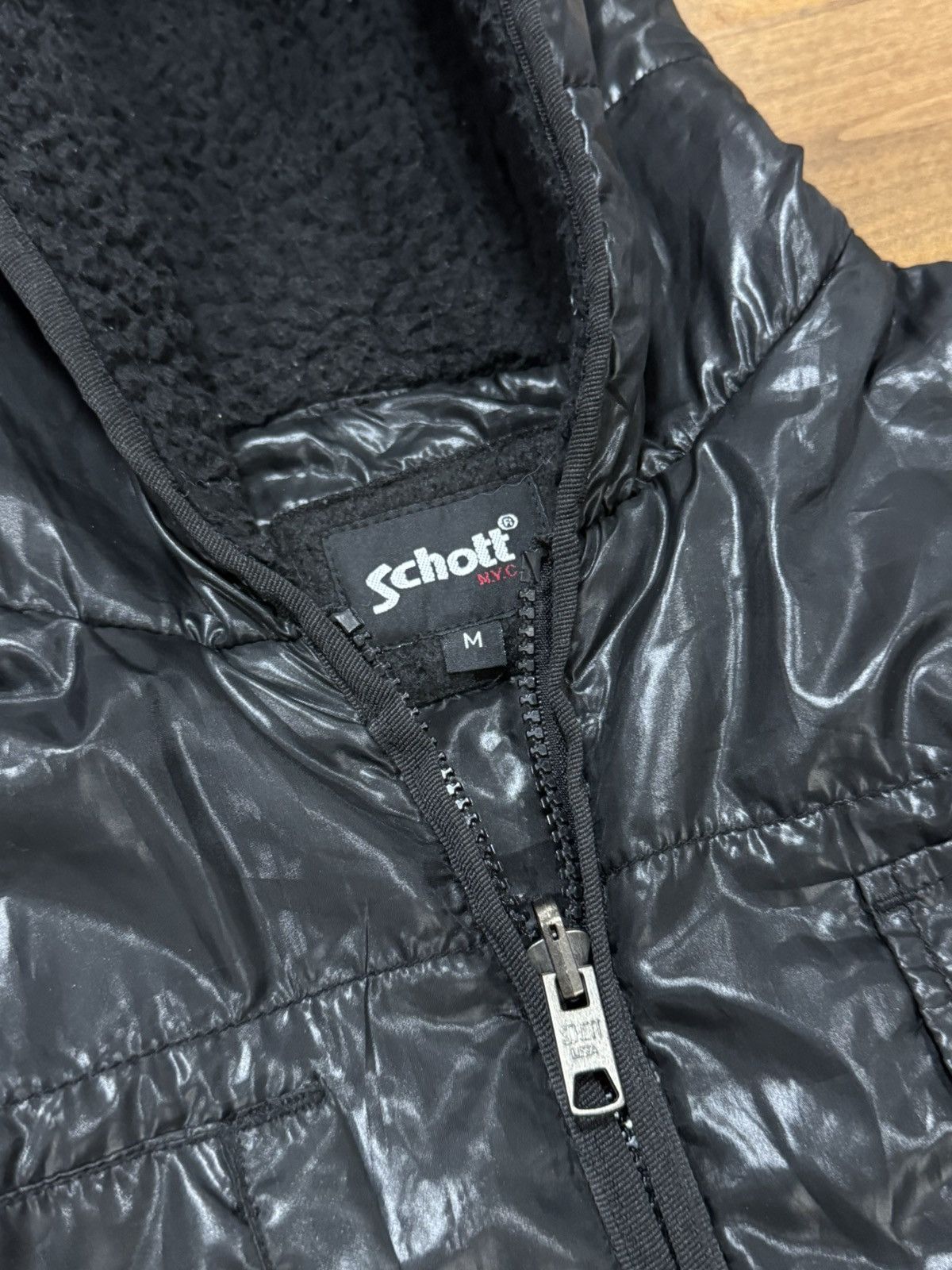 Schott Schott NYC Vintage Hooded Puffer Size US M / EU 48-50 / 2 - 15 Thumbnail
