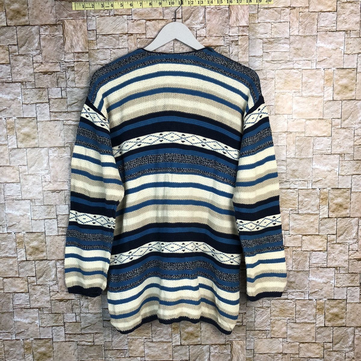 Homespun Knitwear × Japanese Brand Belle Maison senshukai japan Blue Cardigan knitwear #A227 Size US L / EU 52-54 / 3 - 13 Thumbnail