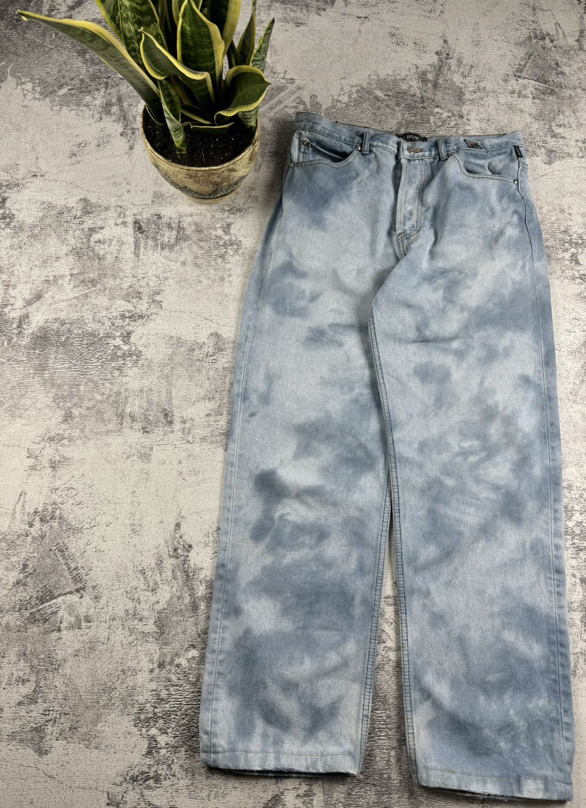 Versace Jeans Couture Vintage Versace Couture Tie Dye Denim Jeans Trousers Bottoms Size US 34 / EU 50 - 4 Thumbnail