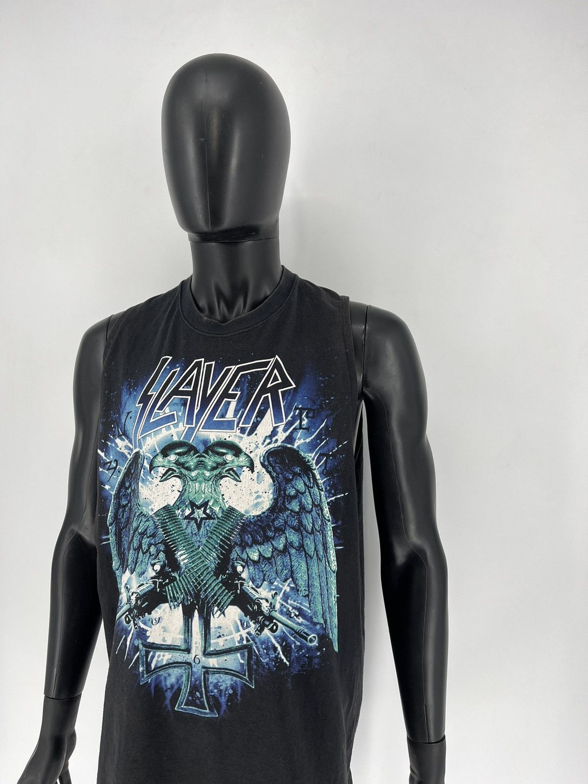 Band Tees × Slayer × Vintage !! VERY RARE !! Vintage Faded 90s Slayer Band Size US XL / EU 56 / 4 - 5 Thumbnail