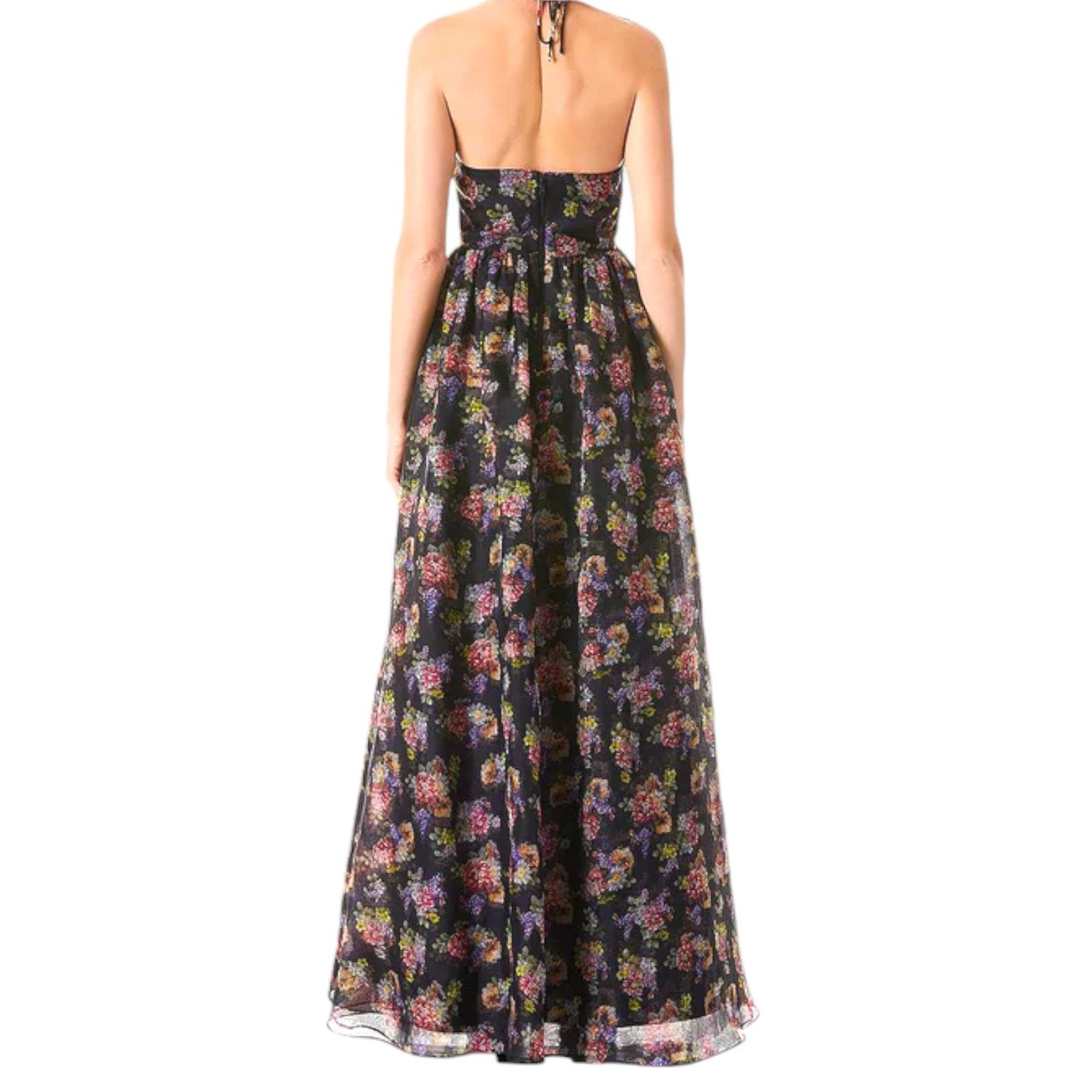 Alice + Olivia ALICE+OLIVIA Magnolia Floral Halter Maxi Evening Dress, US2 Size XS / US 0-2 / IT 36-38 - 3 Thumbnail